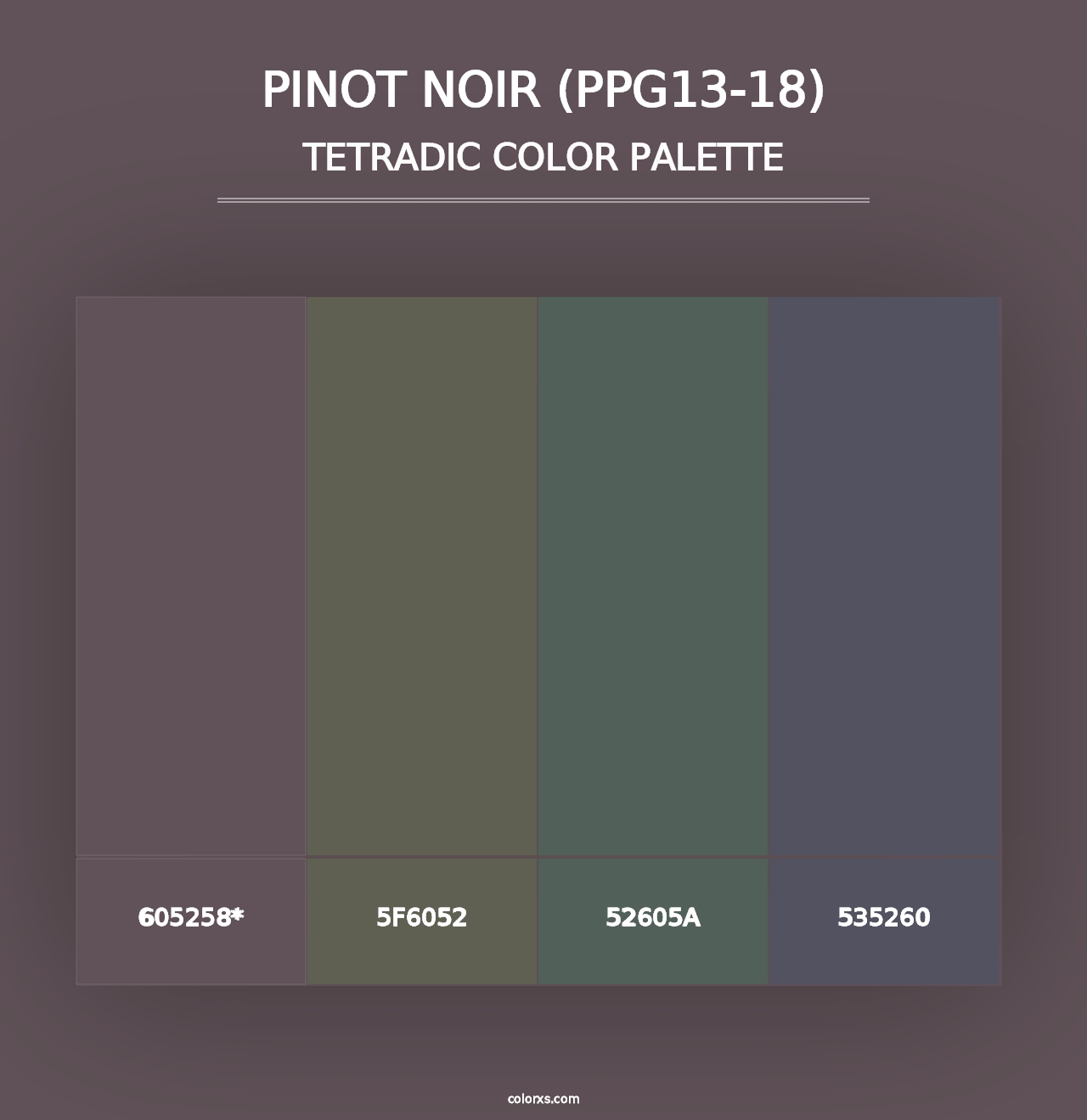 Pinot Noir (PPG13-18) - Tetradic Color Palette