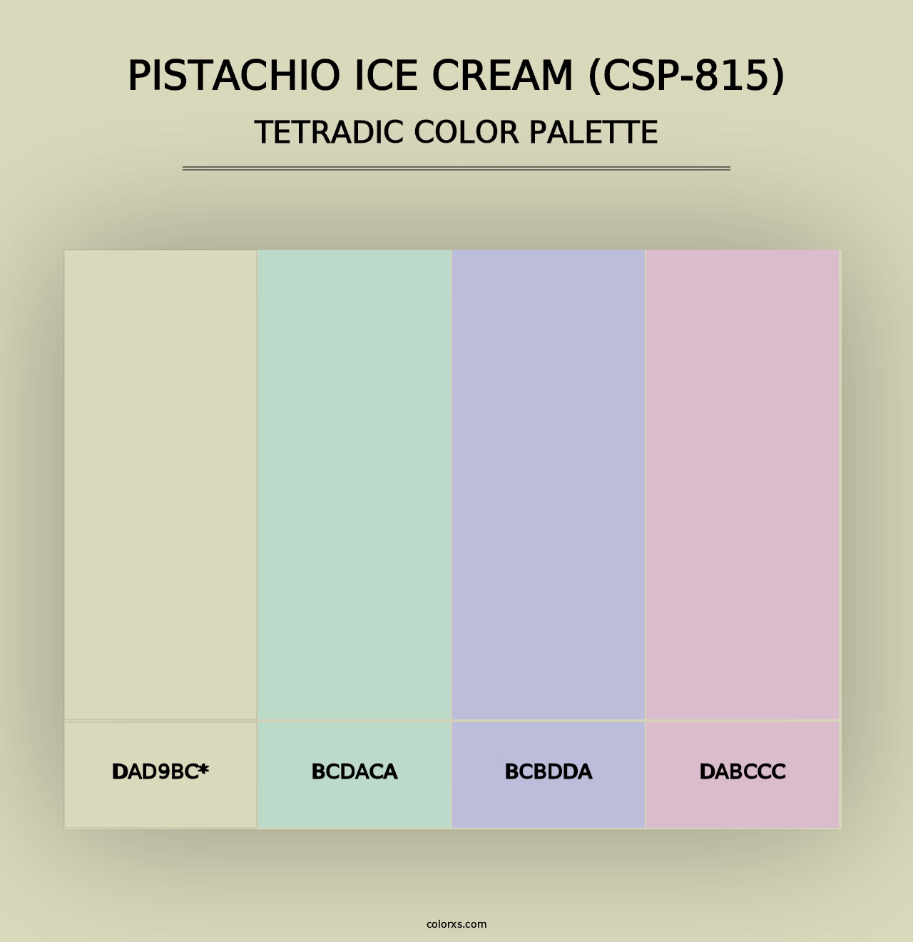 Pistachio Ice Cream (CSP-815) - Tetradic Color Palette