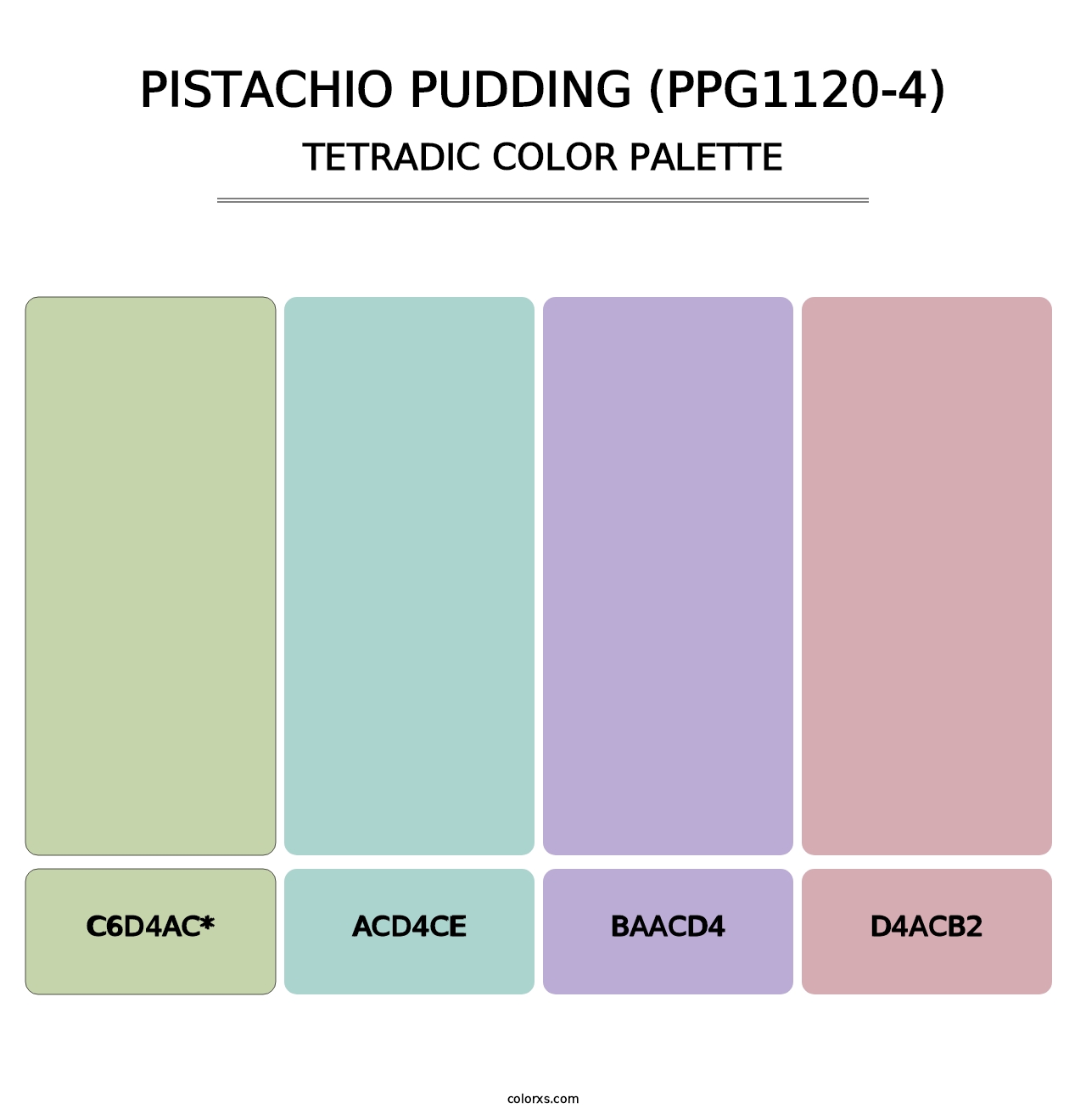 Pistachio Pudding (PPG1120-4) - Tetradic Color Palette