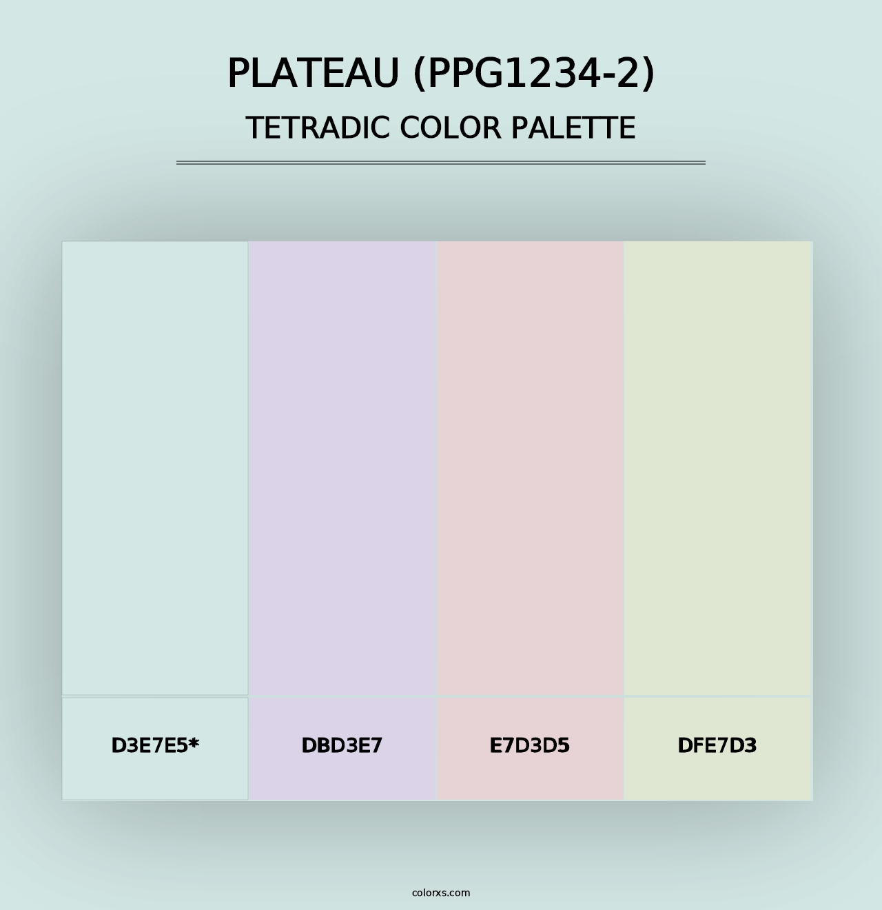 Plateau (PPG1234-2) - Tetradic Color Palette