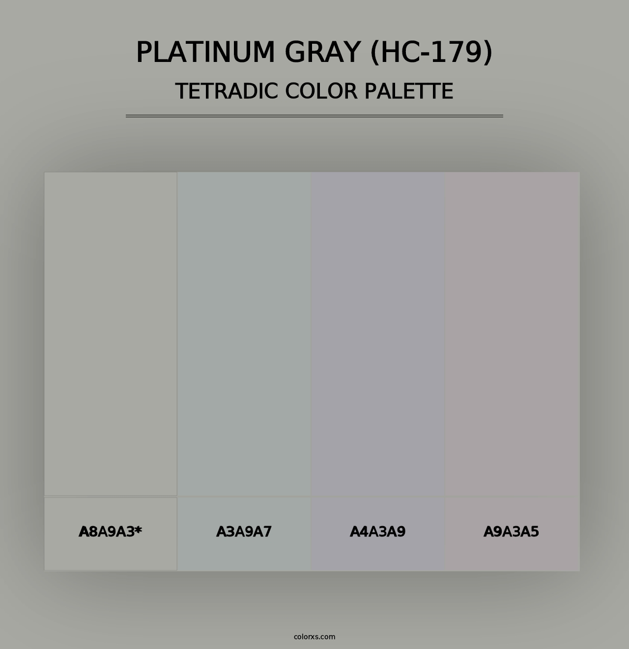 Platinum Gray (HC-179) - Tetradic Color Palette