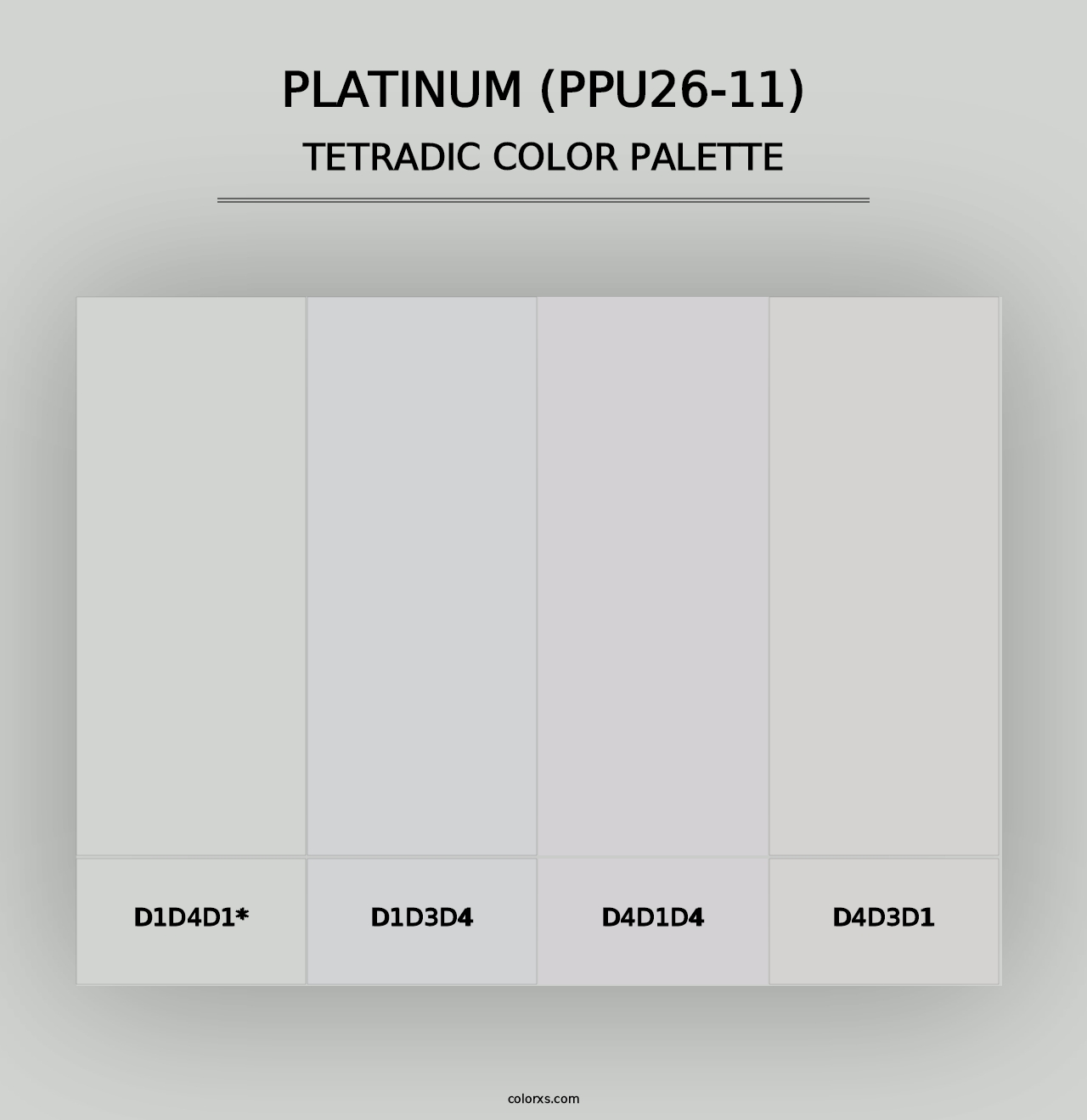 Platinum (PPU26-11) - Tetradic Color Palette