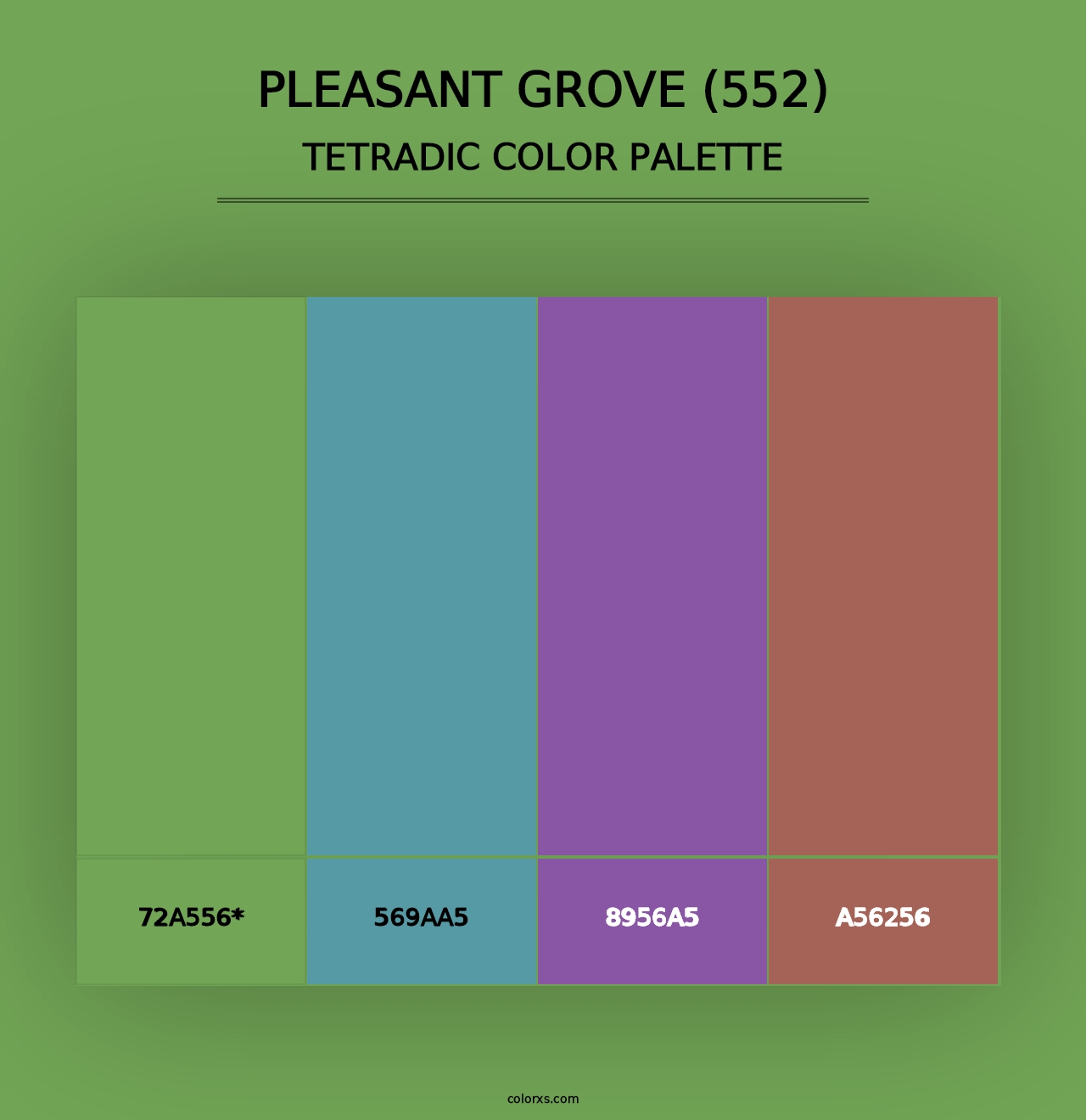 Pleasant Grove (552) - Tetradic Color Palette