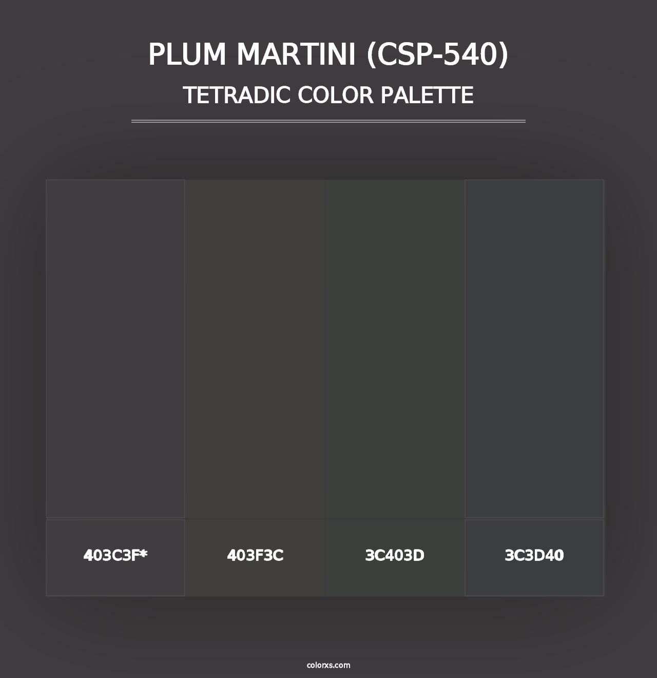 Plum Martini (CSP-540) - Tetradic Color Palette