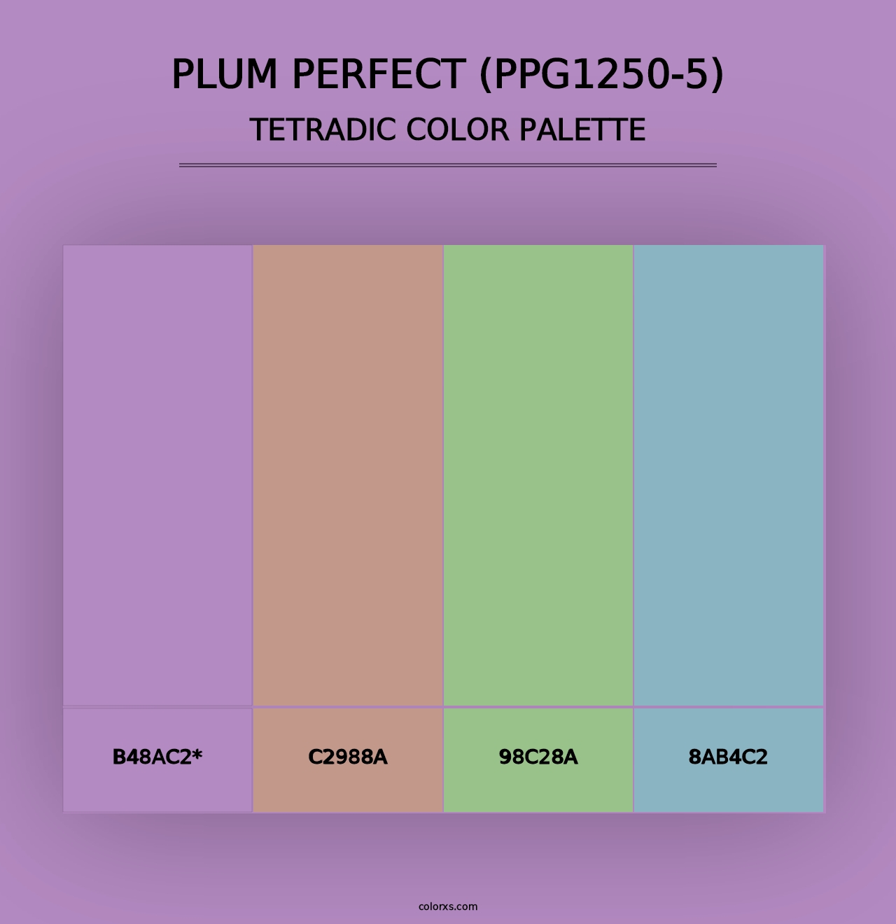 Plum Perfect (PPG1250-5) - Tetradic Color Palette