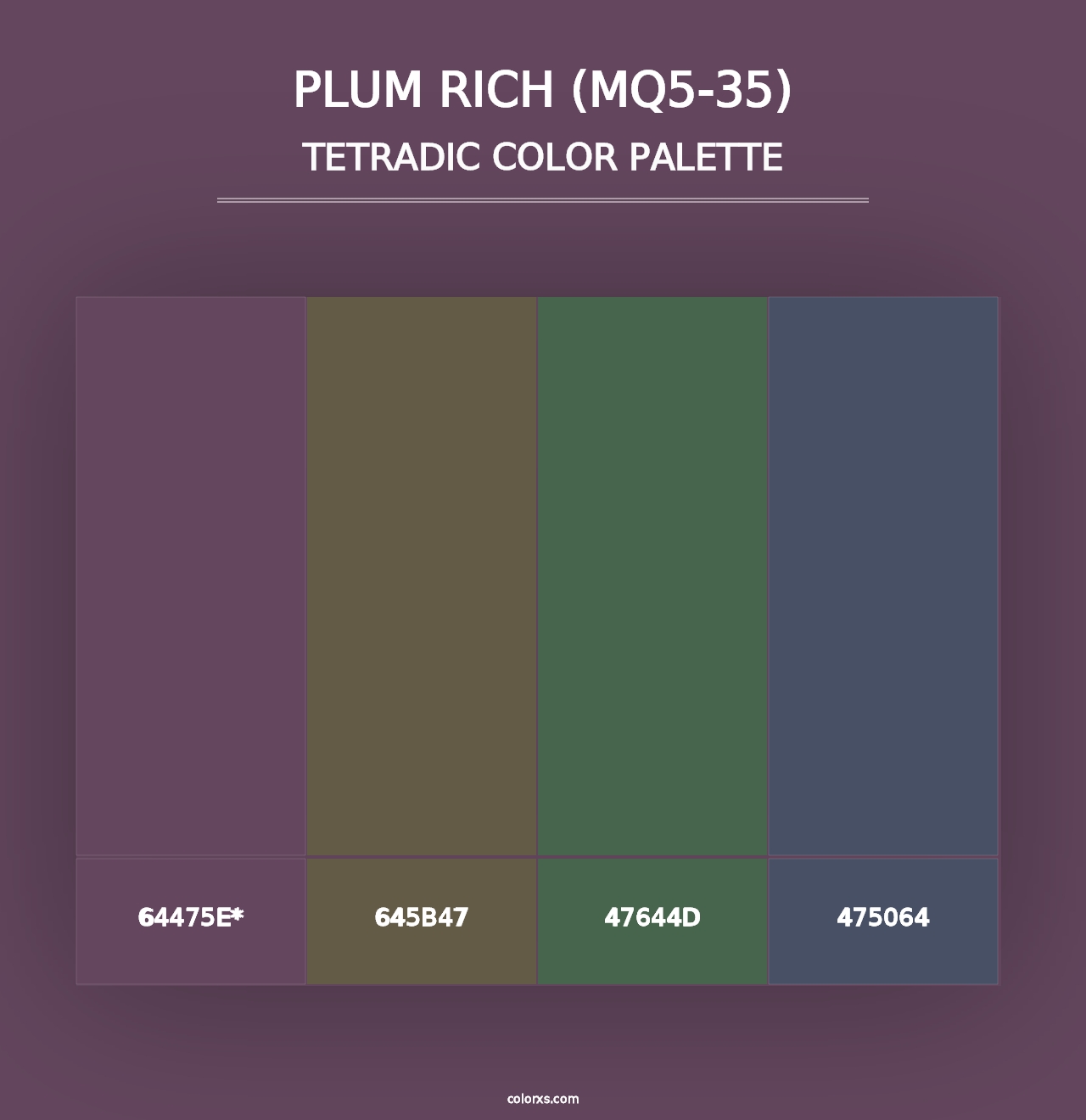 Plum Rich (MQ5-35) - Tetradic Color Palette