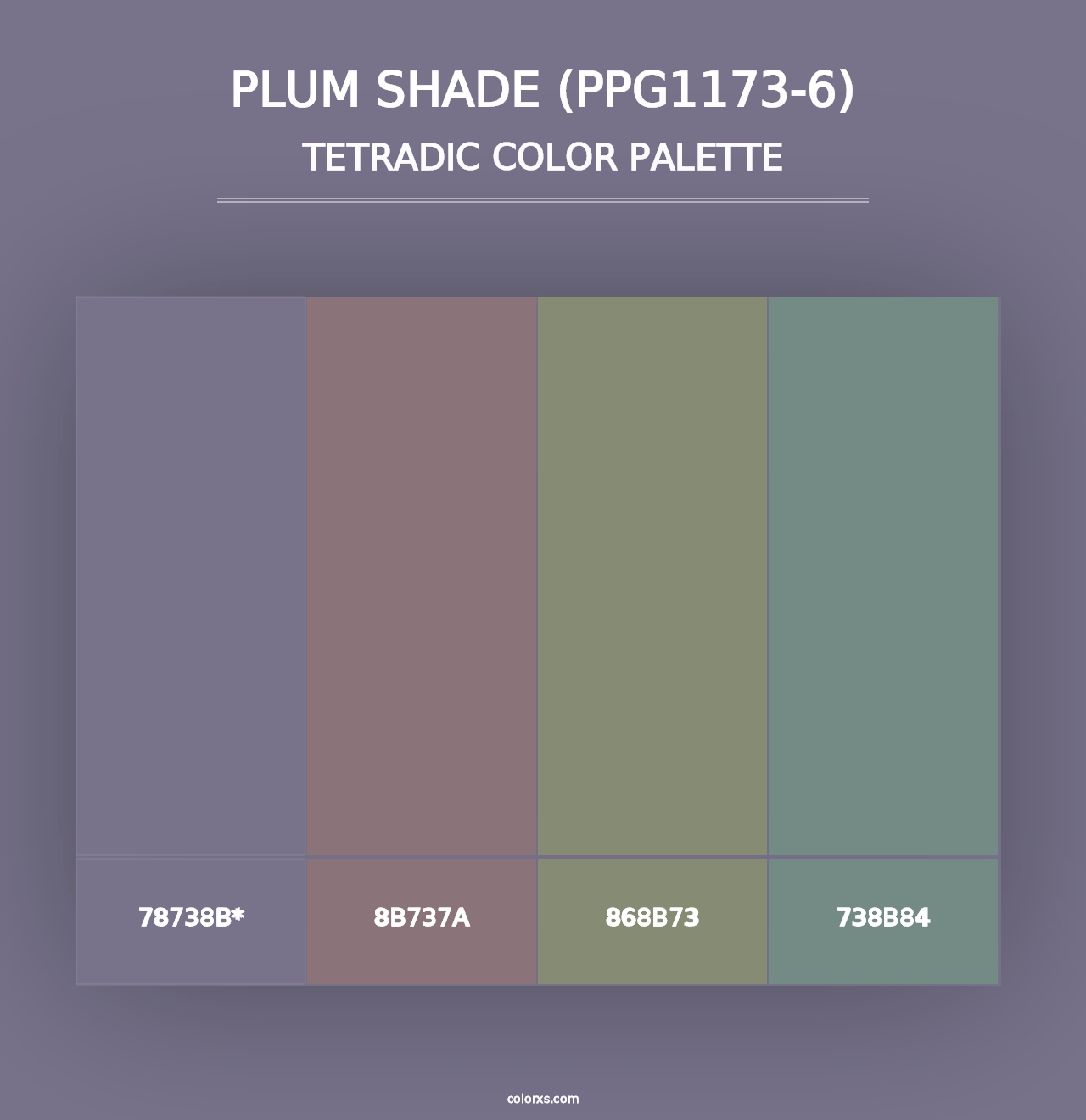 Plum Shade (PPG1173-6) - Tetradic Color Palette