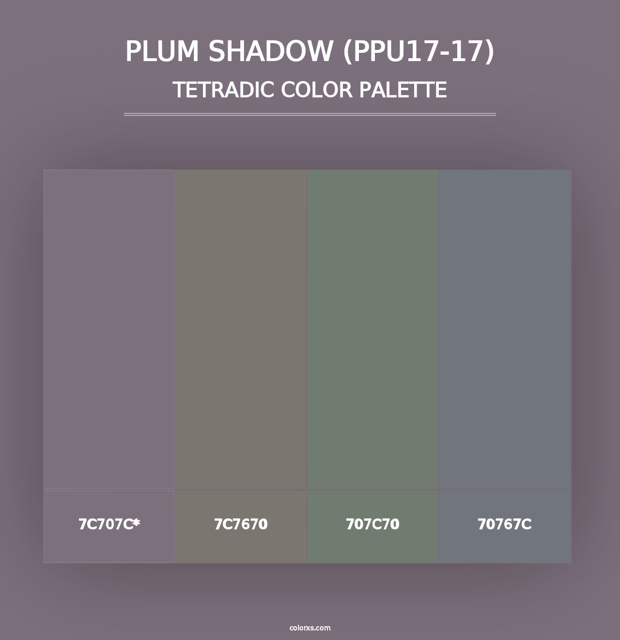 Plum Shadow (PPU17-17) - Tetradic Color Palette