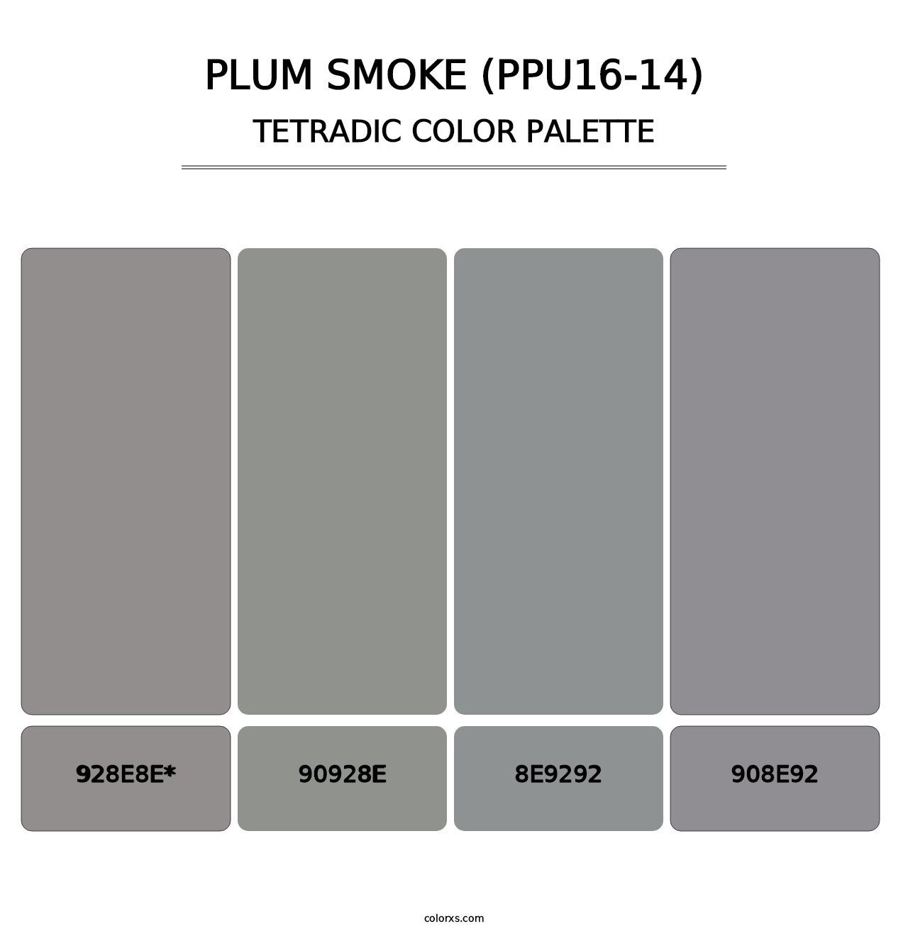 Plum Smoke (PPU16-14) - Tetradic Color Palette