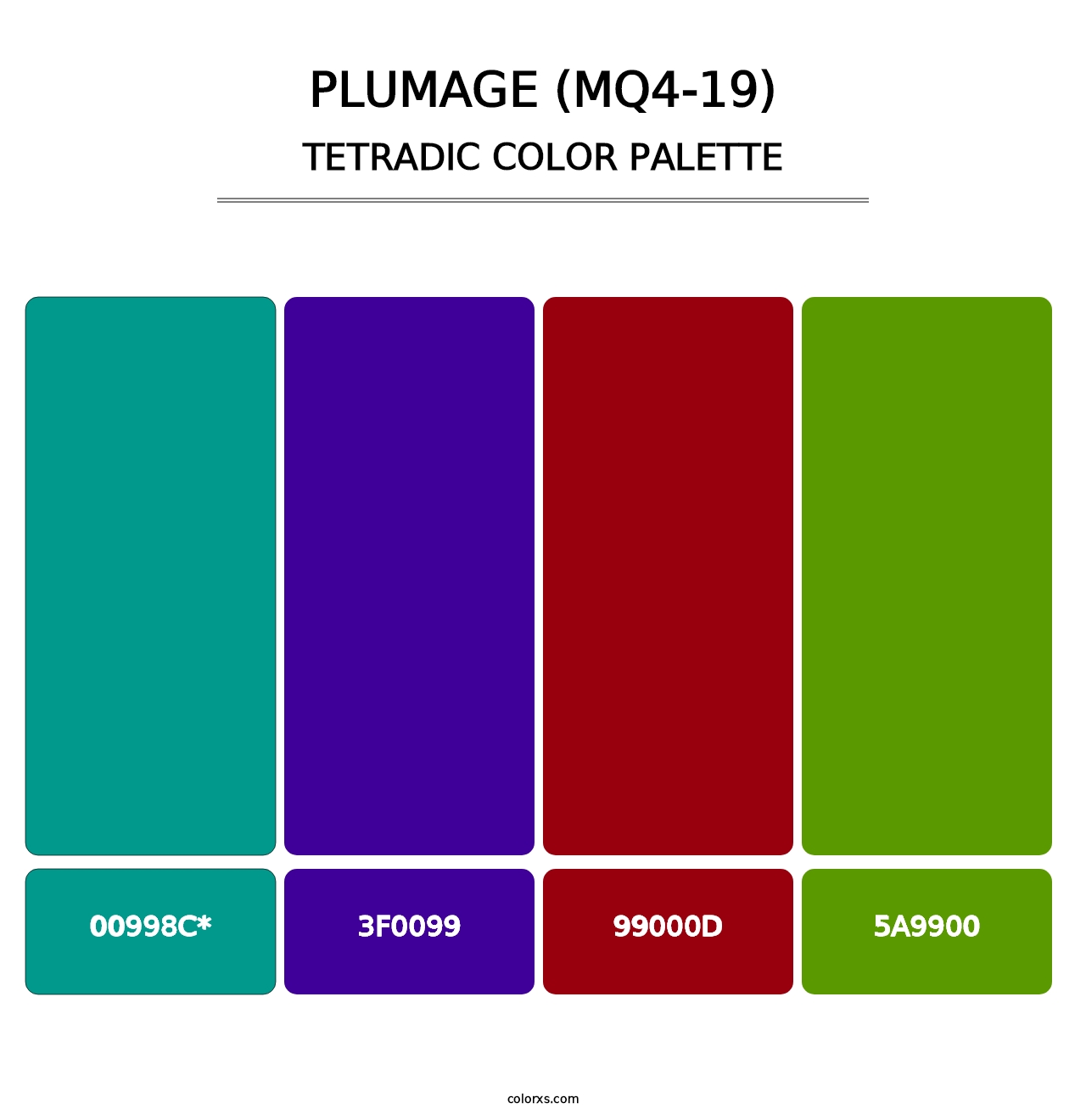 Plumage (MQ4-19) - Tetradic Color Palette