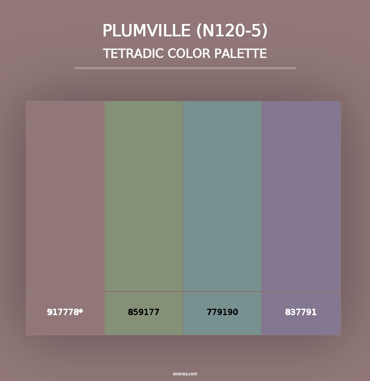 Plumville (N120-5) - Tetradic Color Palette