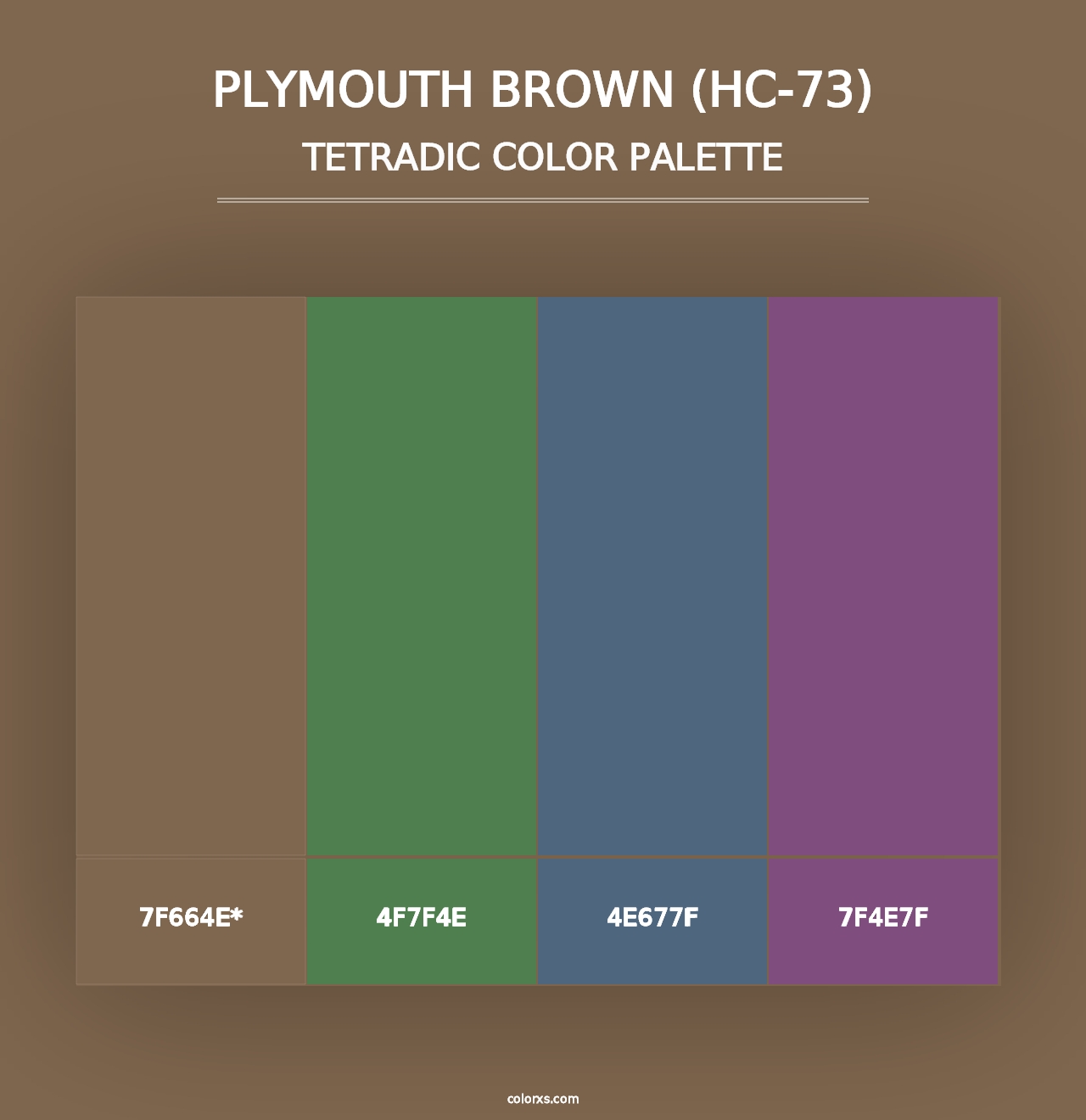 Plymouth Brown (HC-73) - Tetradic Color Palette