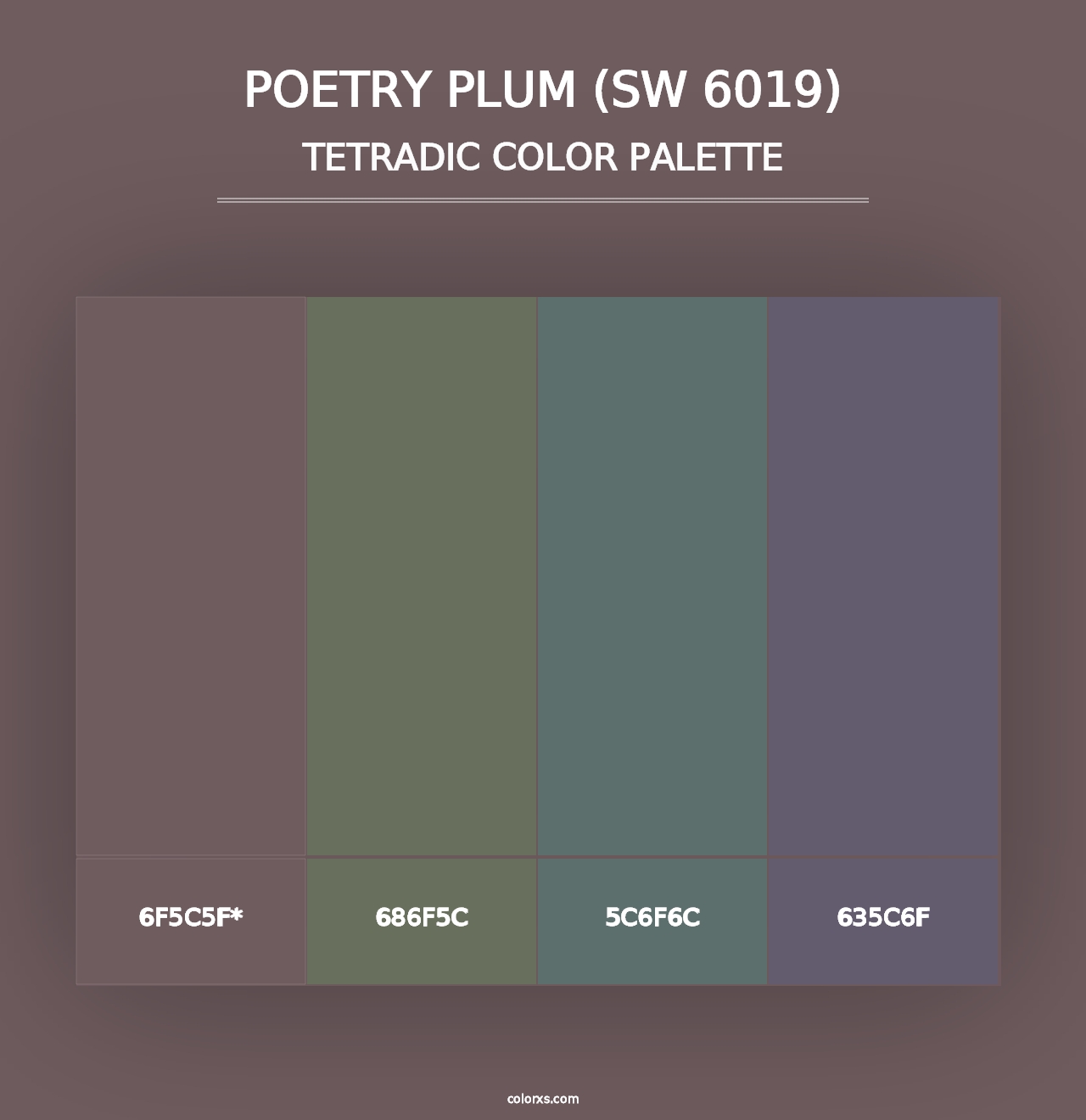 Poetry Plum (SW 6019) - Tetradic Color Palette