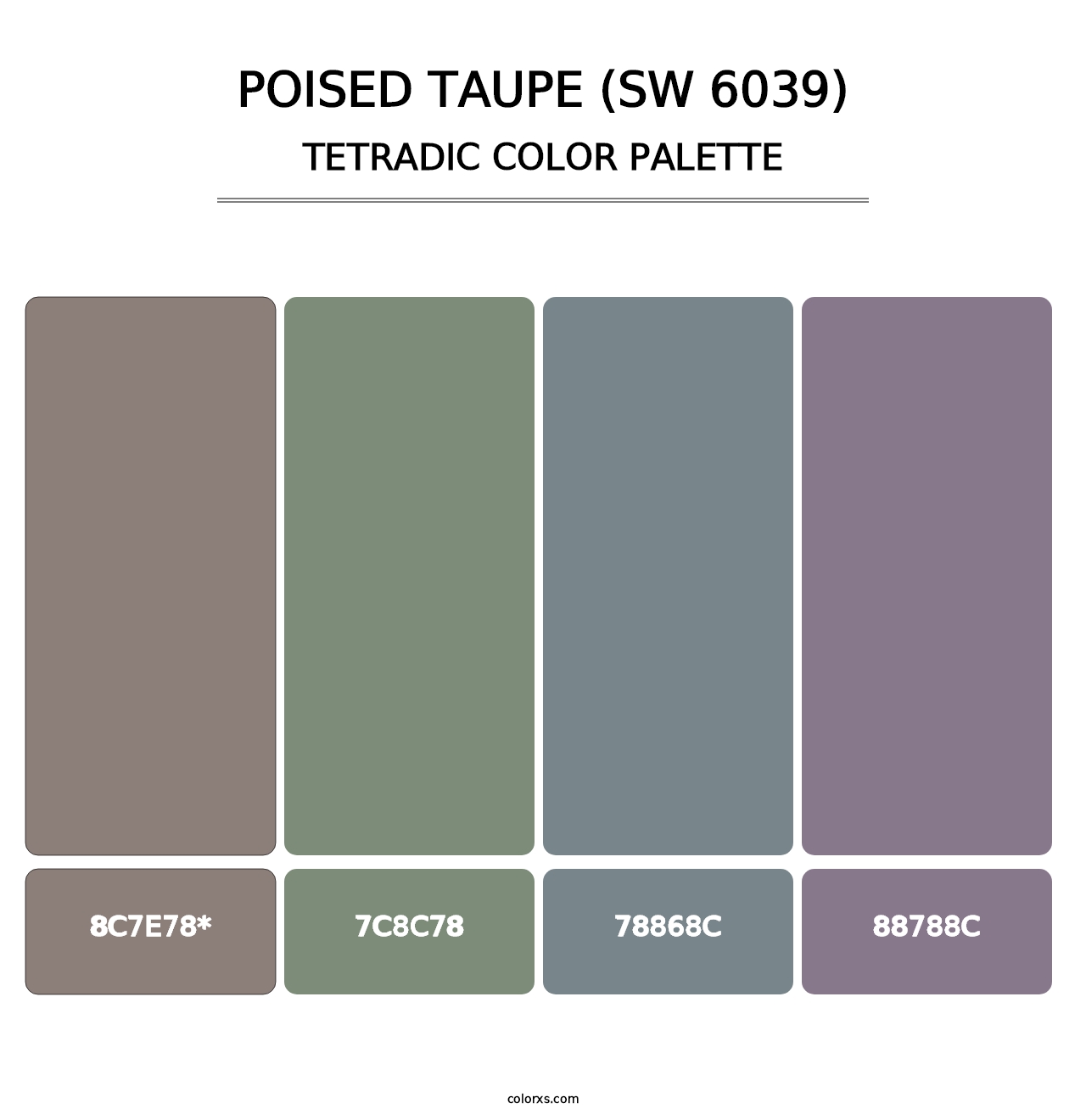 Poised Taupe (SW 6039) - Tetradic Color Palette