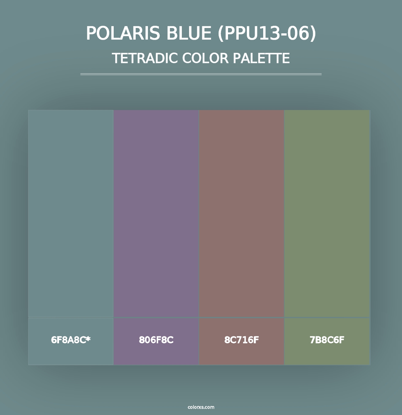 Polaris Blue (PPU13-06) - Tetradic Color Palette