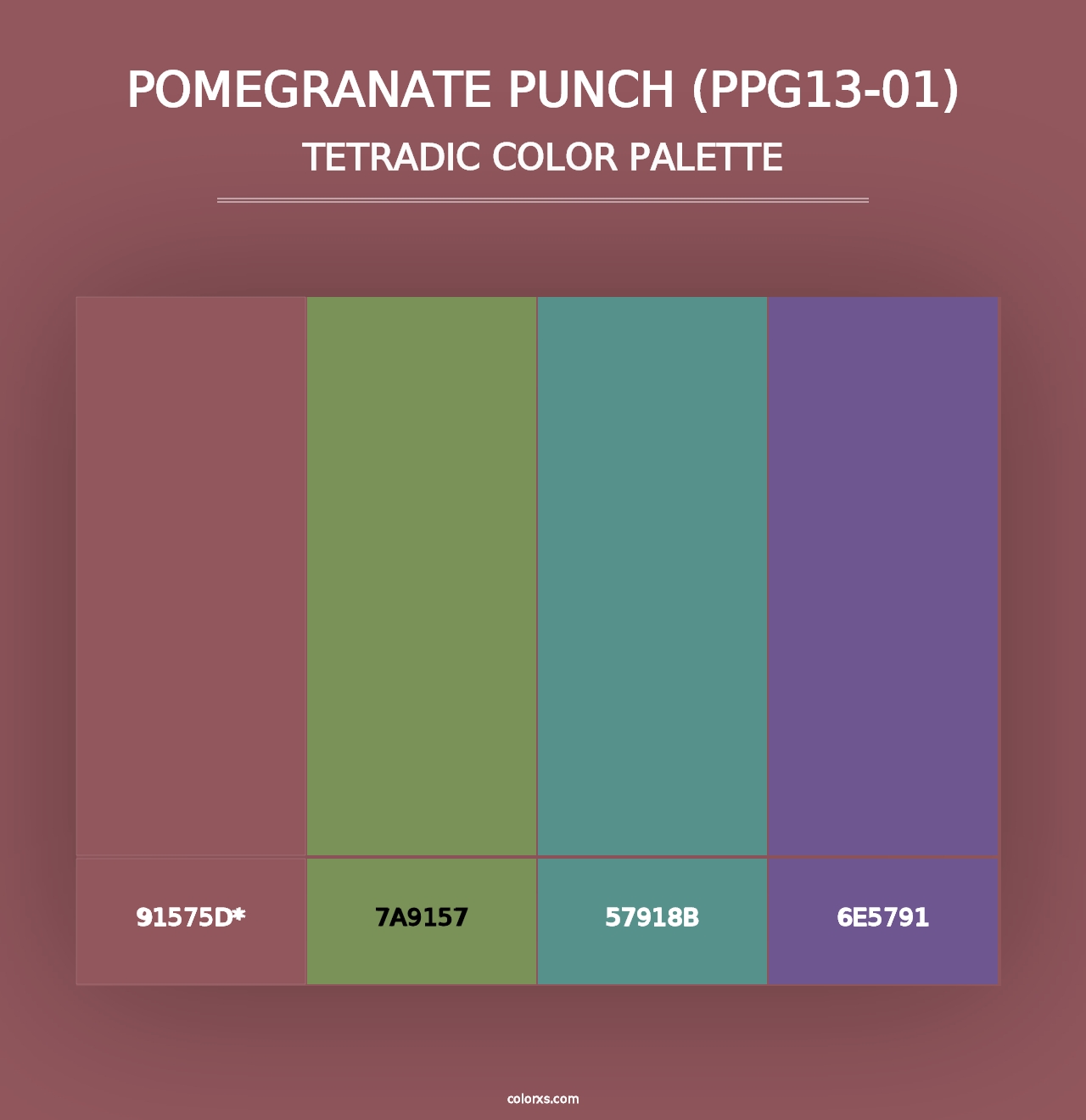 Pomegranate Punch (PPG13-01) - Tetradic Color Palette