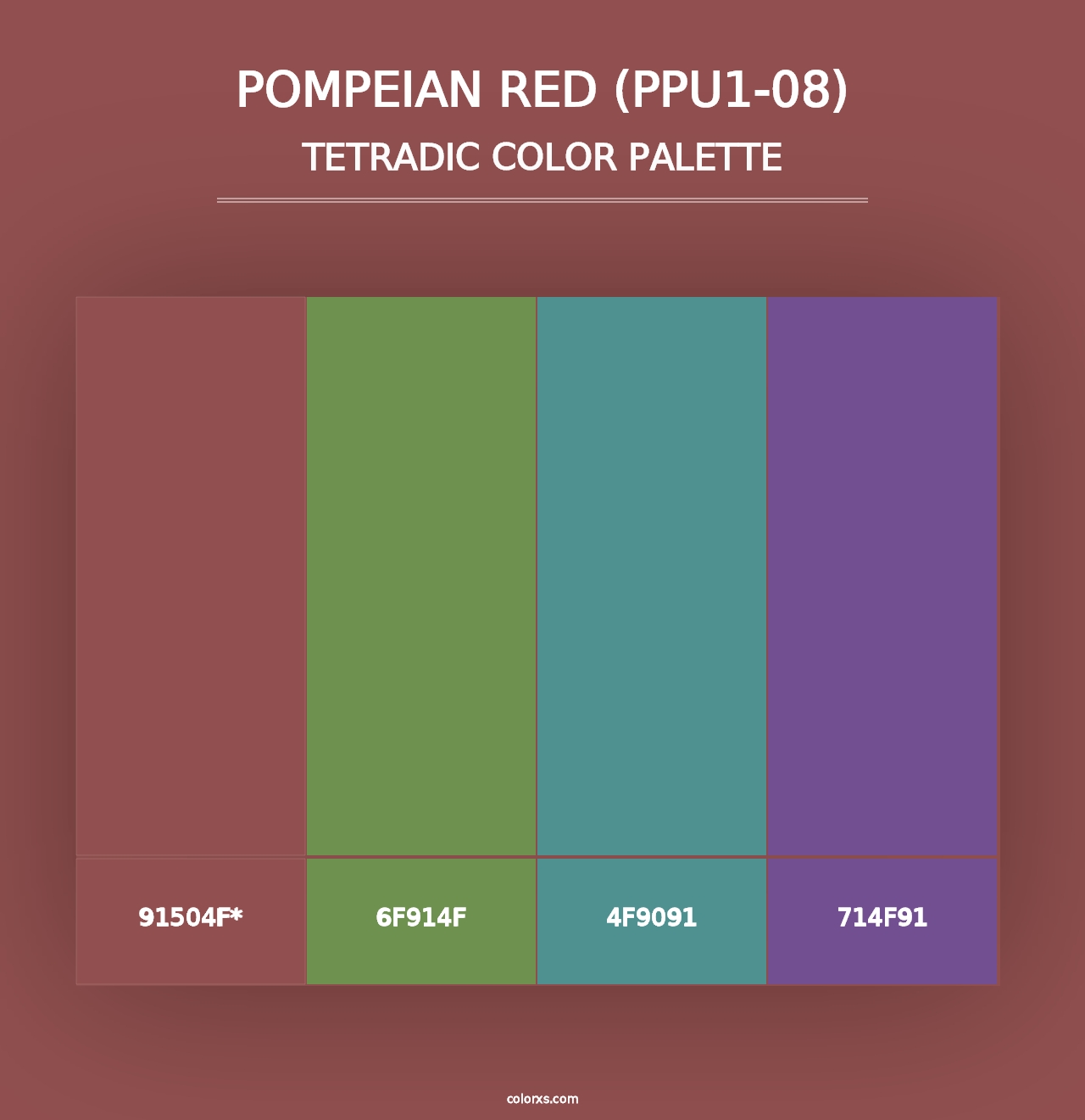 Pompeian Red (PPU1-08) - Tetradic Color Palette