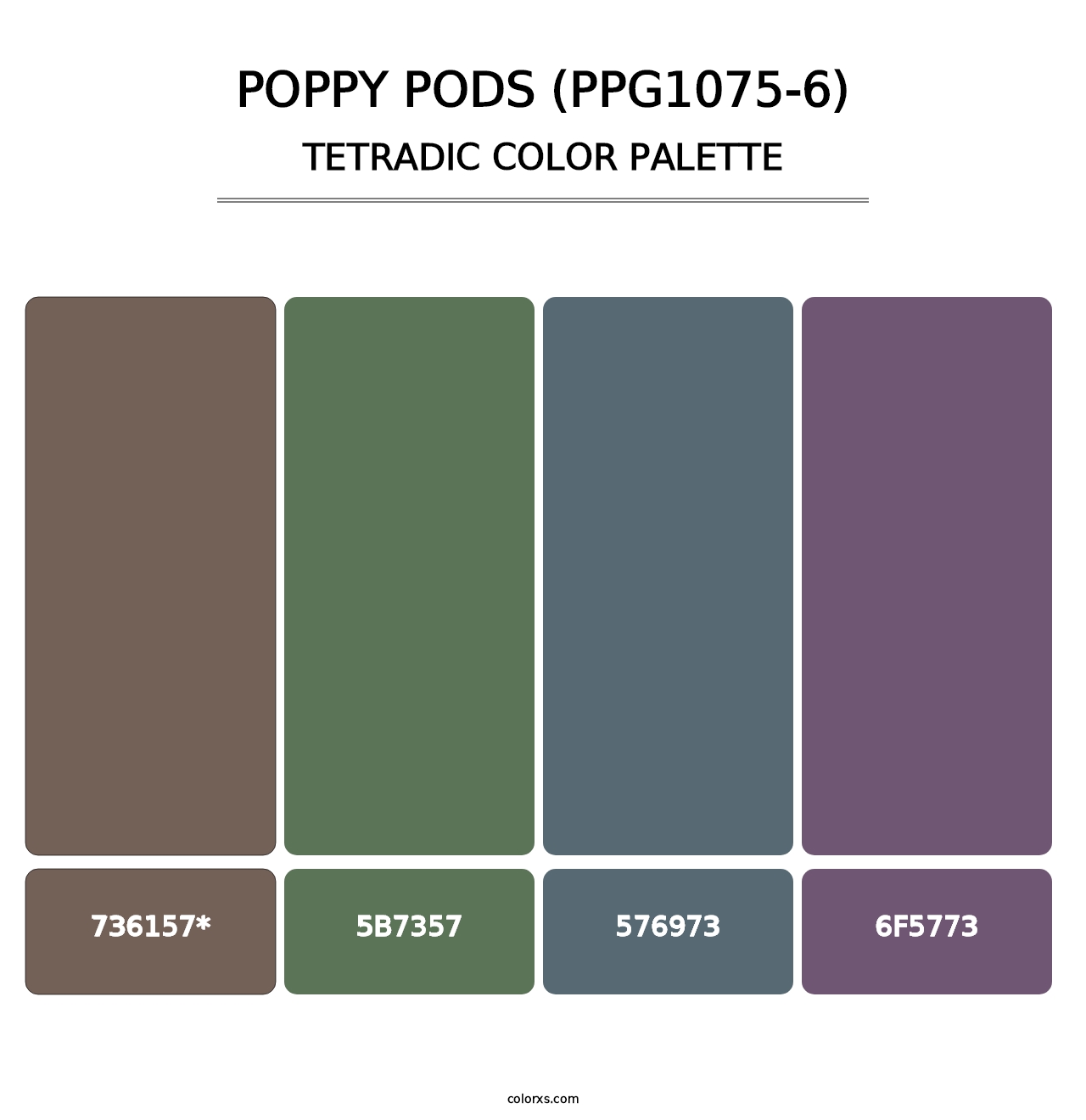 Poppy Pods (PPG1075-6) - Tetradic Color Palette