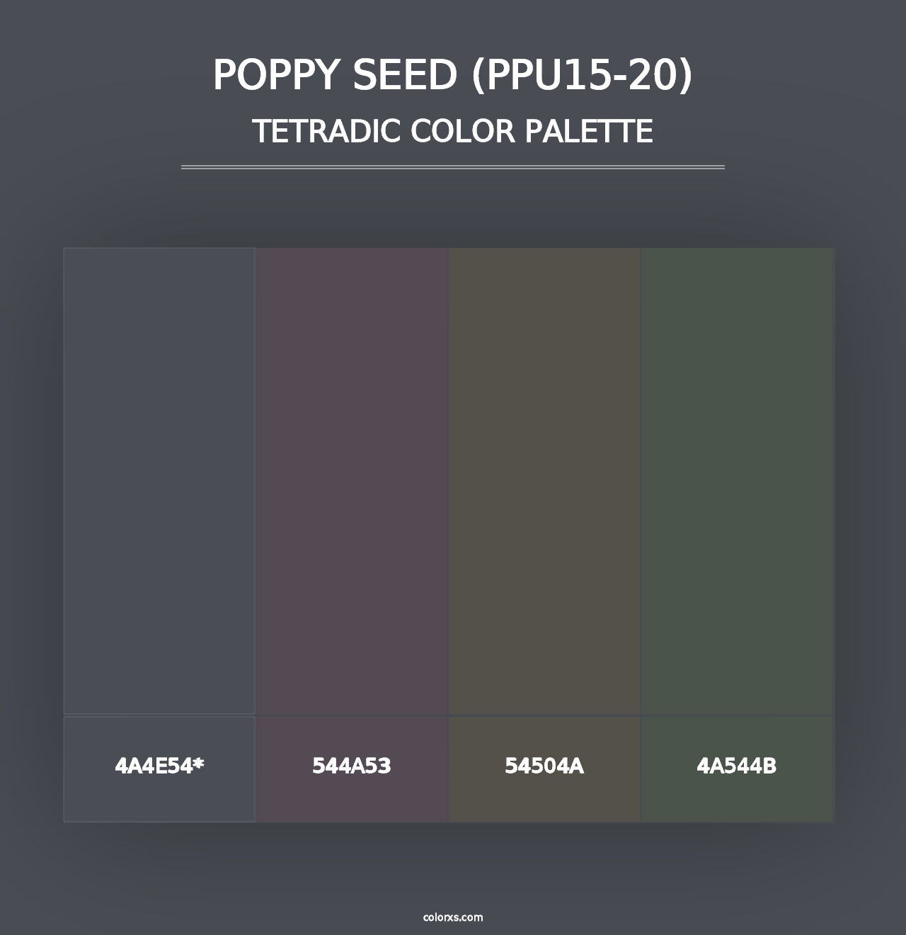 Poppy Seed (PPU15-20) - Tetradic Color Palette