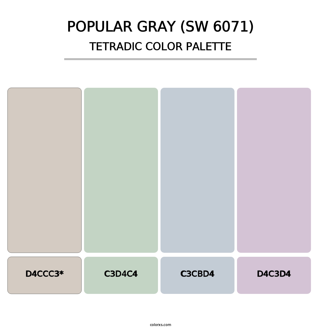 Popular Gray (SW 6071) - Tetradic Color Palette