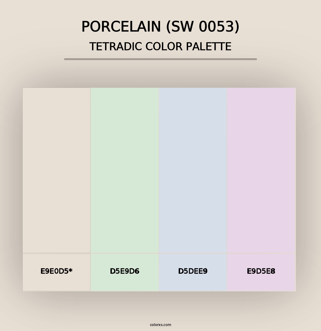 Porcelain (SW 0053) - Tetradic Color Palette