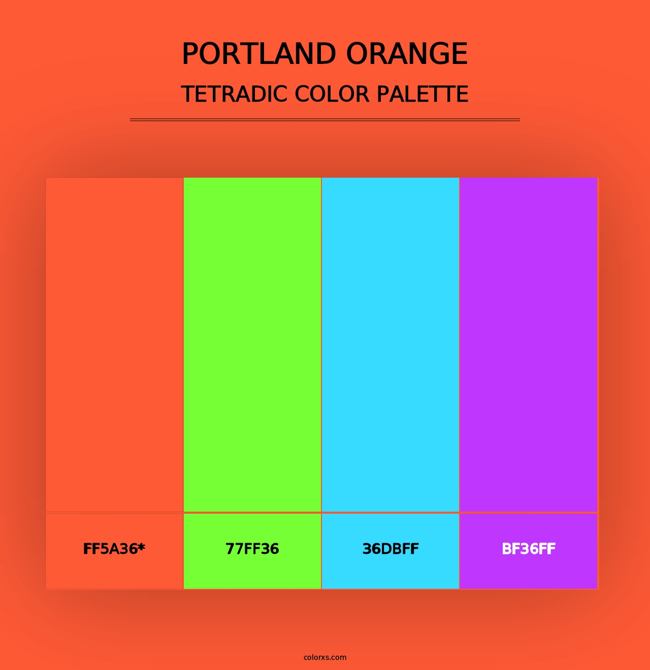 Portland Orange - Tetradic Color Palette