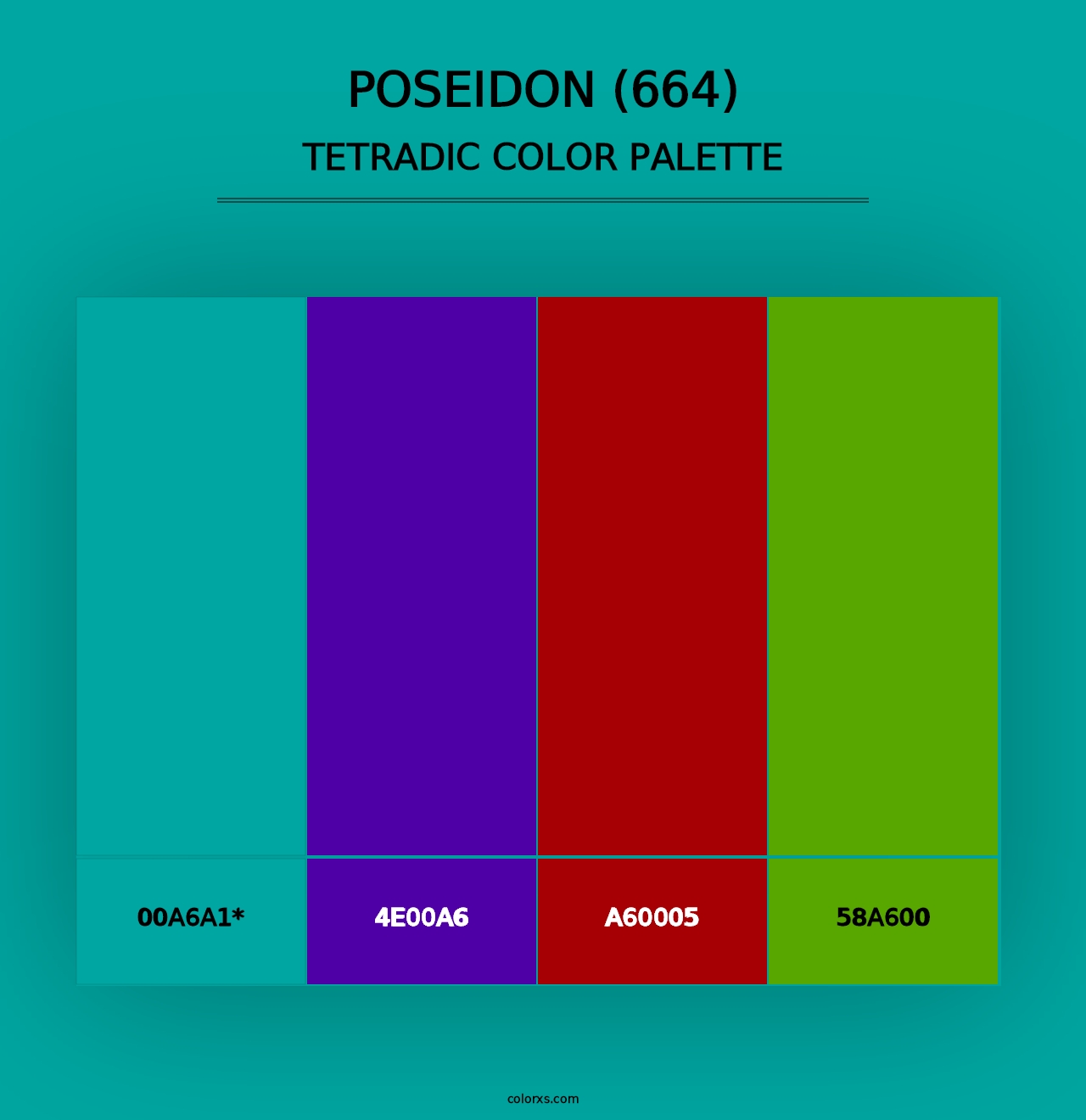 Poseidon (664) - Tetradic Color Palette