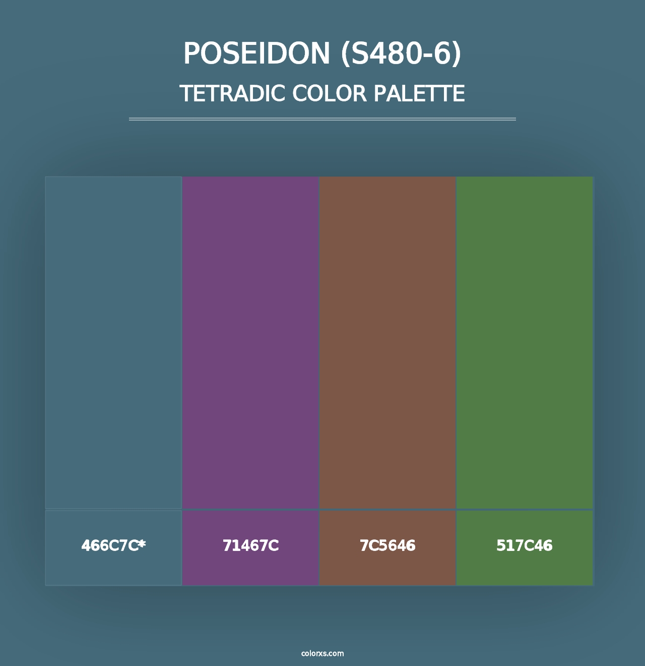 Poseidon (S480-6) - Tetradic Color Palette