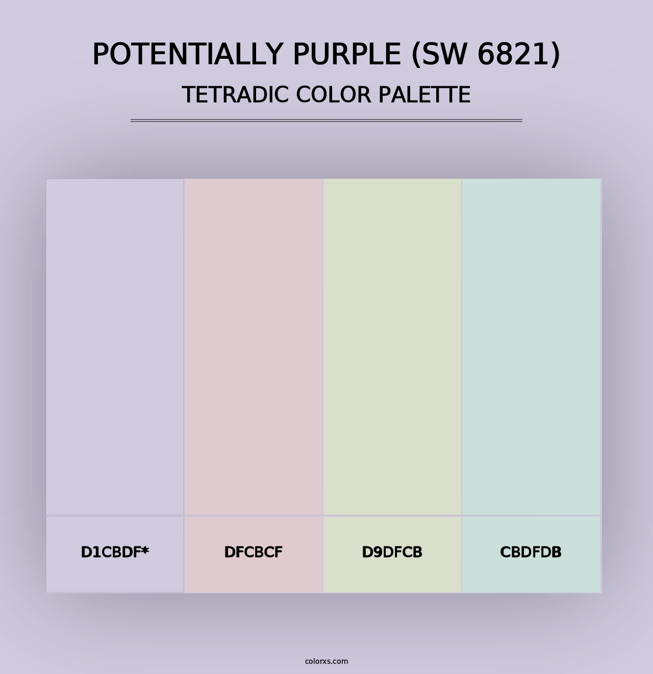 Potentially Purple (SW 6821) - Tetradic Color Palette