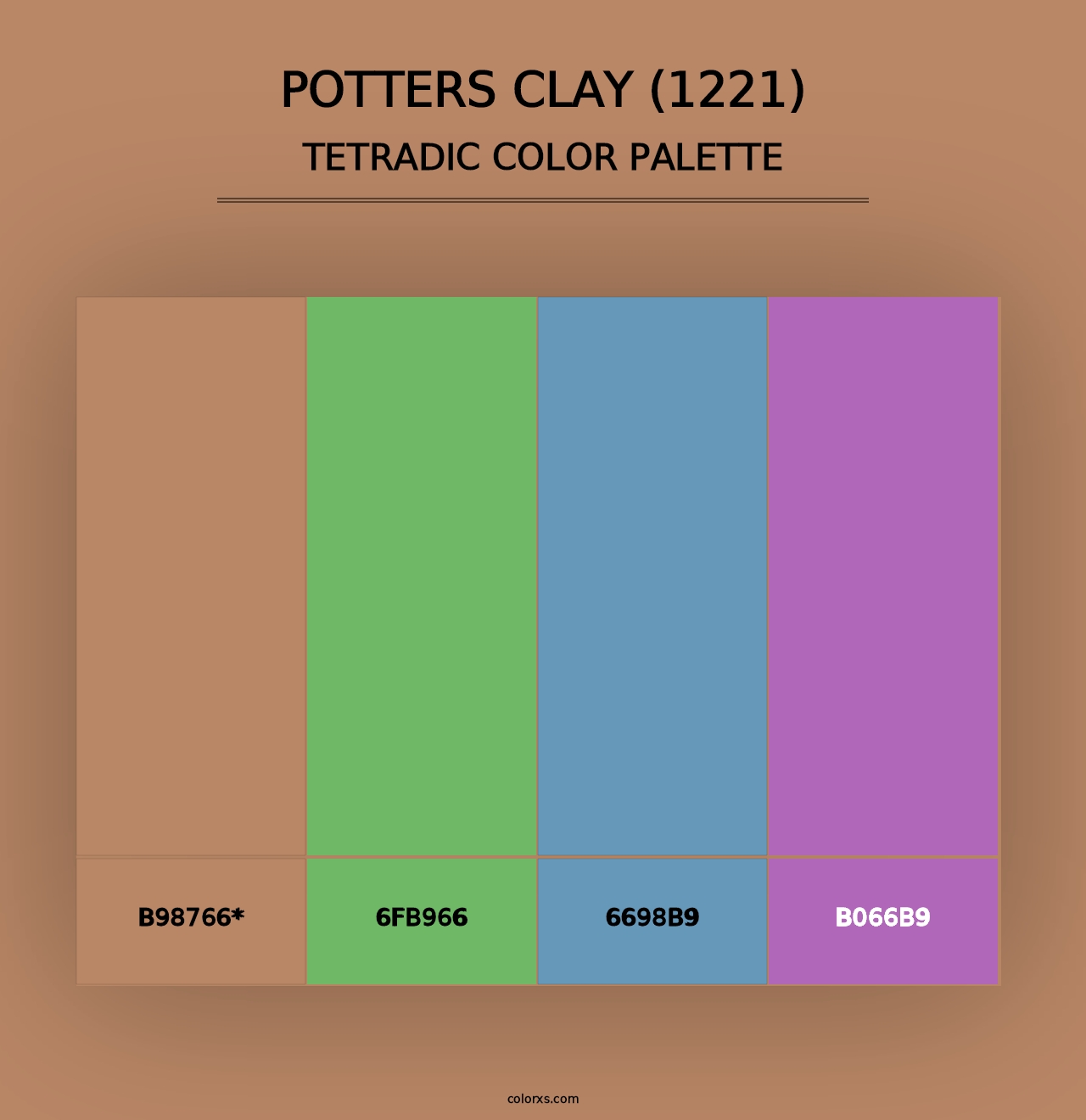 Potters Clay (1221) - Tetradic Color Palette