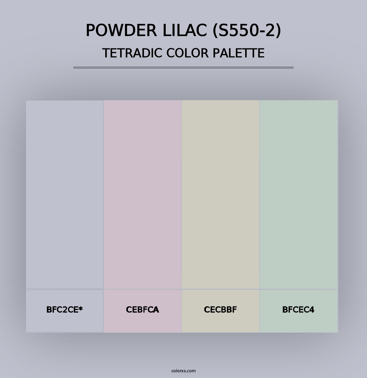 Powder Lilac (S550-2) - Tetradic Color Palette