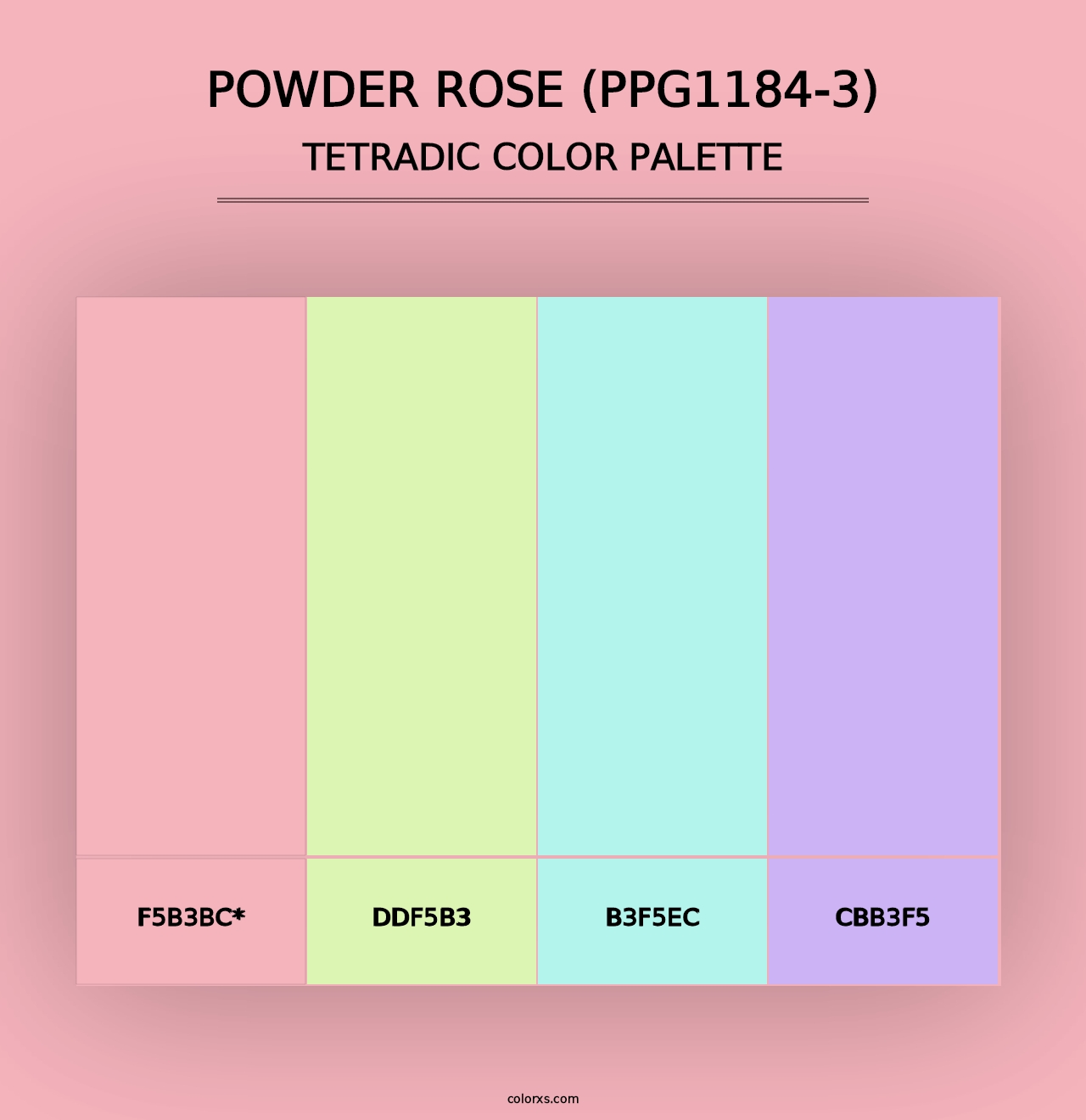 Powder Rose (PPG1184-3) - Tetradic Color Palette