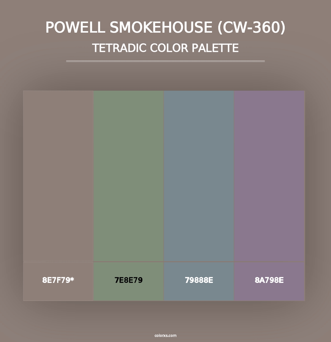 Powell Smokehouse (CW-360) - Tetradic Color Palette