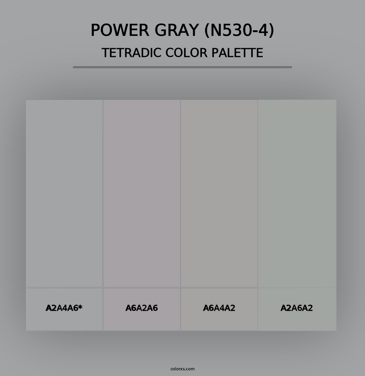 Power Gray (N530-4) - Tetradic Color Palette