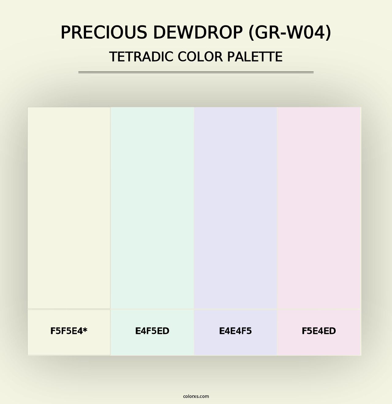 Precious Dewdrop (GR-W04) - Tetradic Color Palette