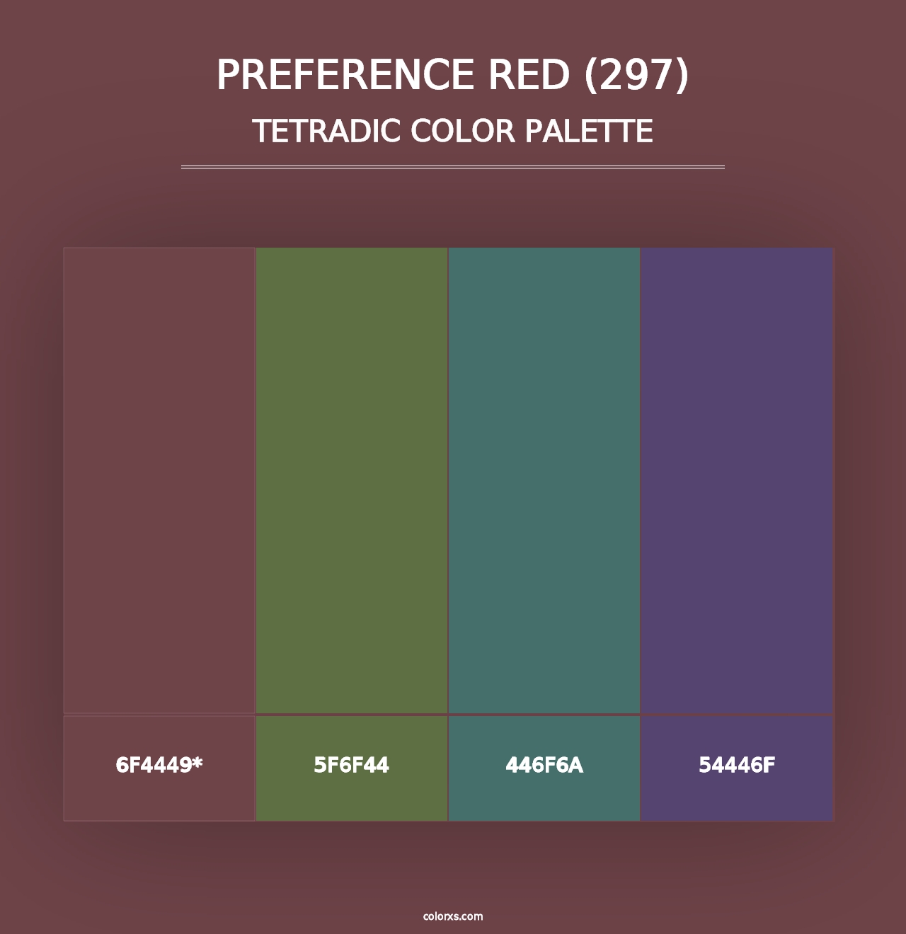 Preference Red (297) - Tetradic Color Palette