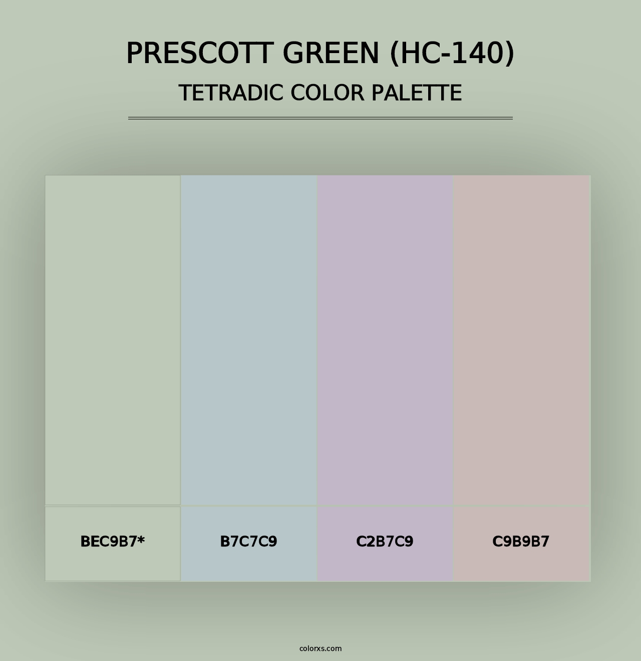 Prescott Green (HC-140) - Tetradic Color Palette