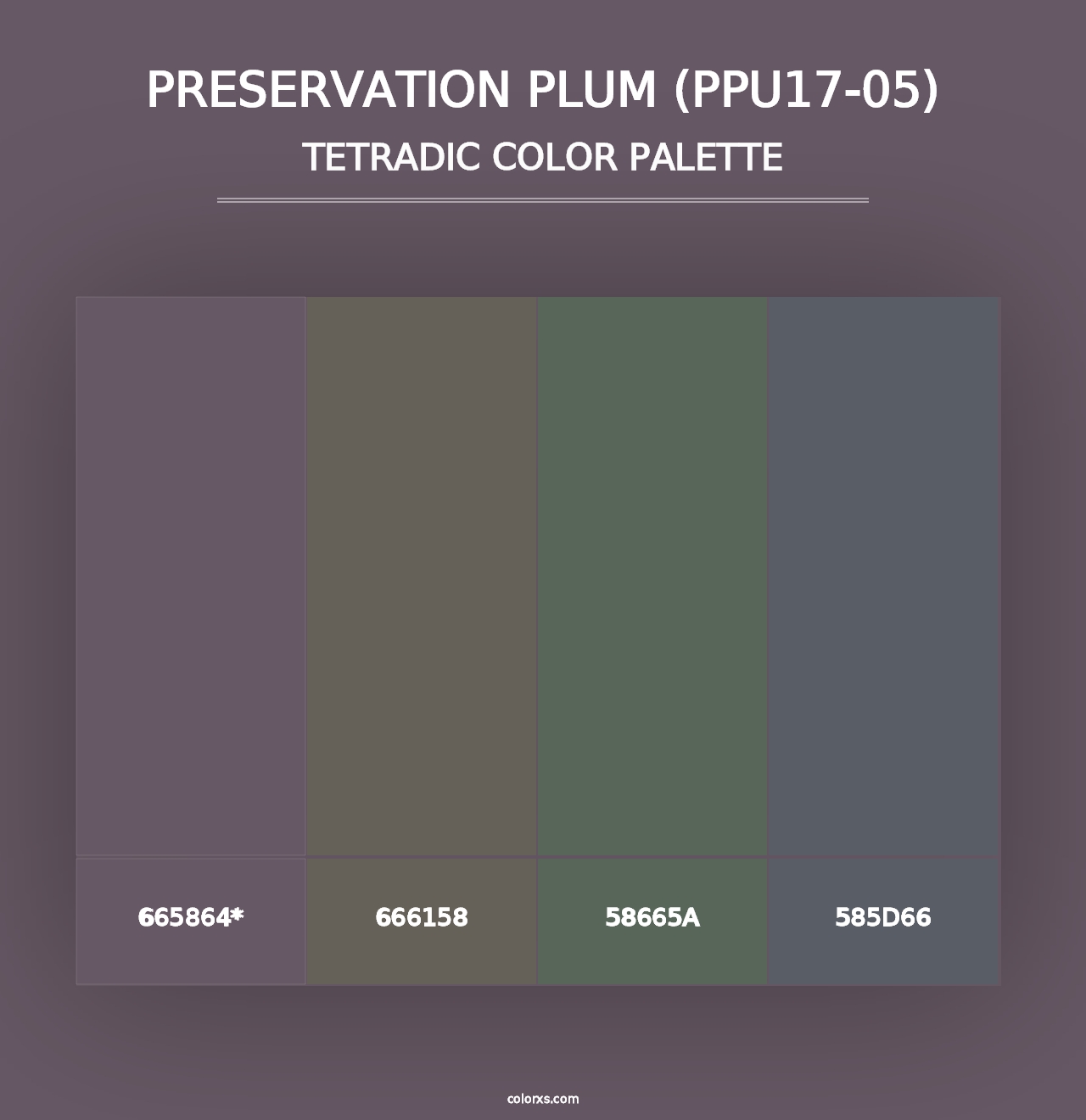 Preservation Plum (PPU17-05) - Tetradic Color Palette