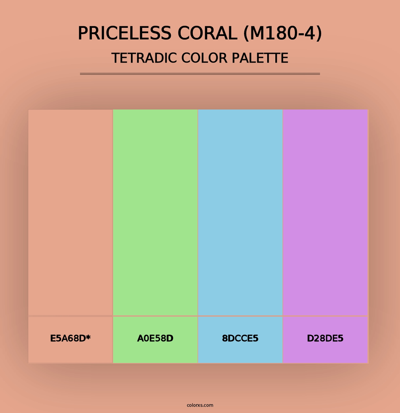 Priceless Coral (M180-4) - Tetradic Color Palette