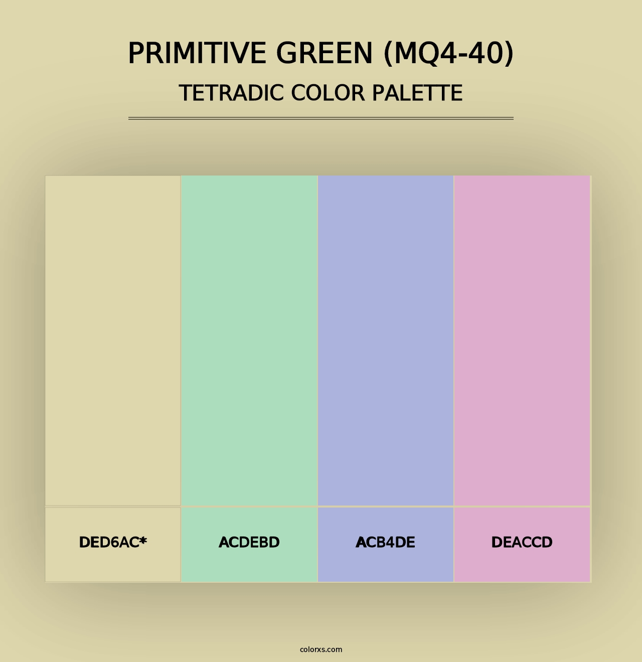 Primitive Green (MQ4-40) - Tetradic Color Palette