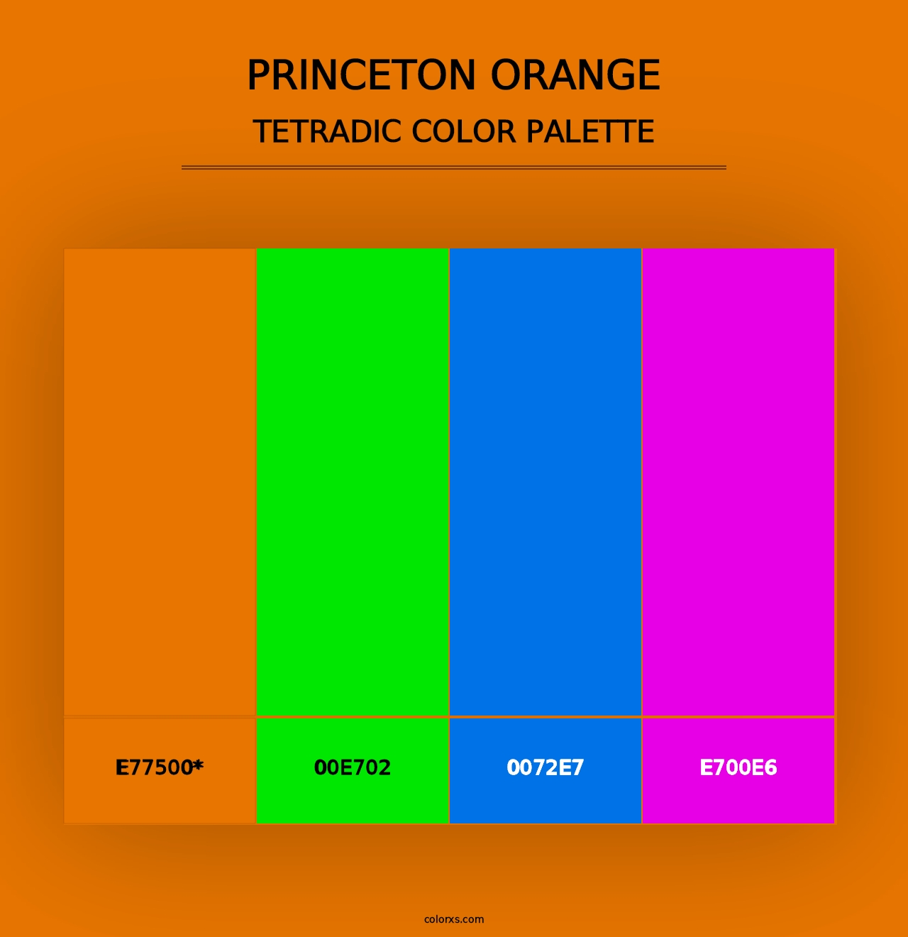 Princeton orange - Tetradic Color Palette