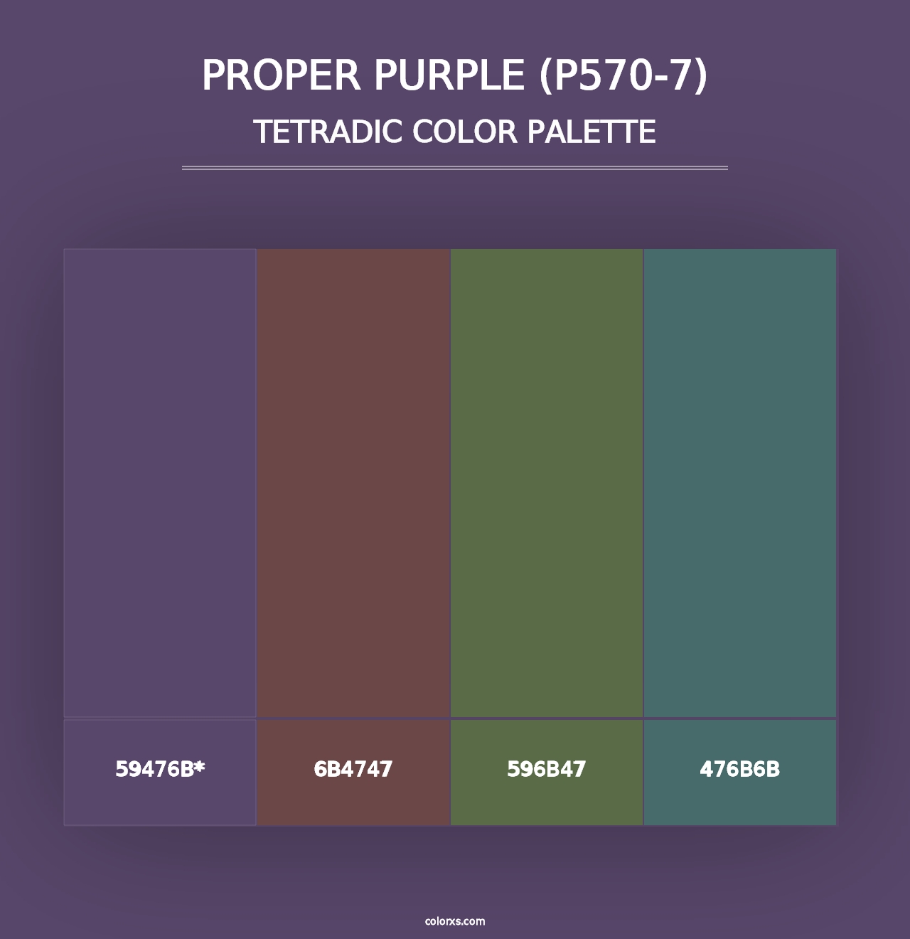 Proper Purple (P570-7) - Tetradic Color Palette