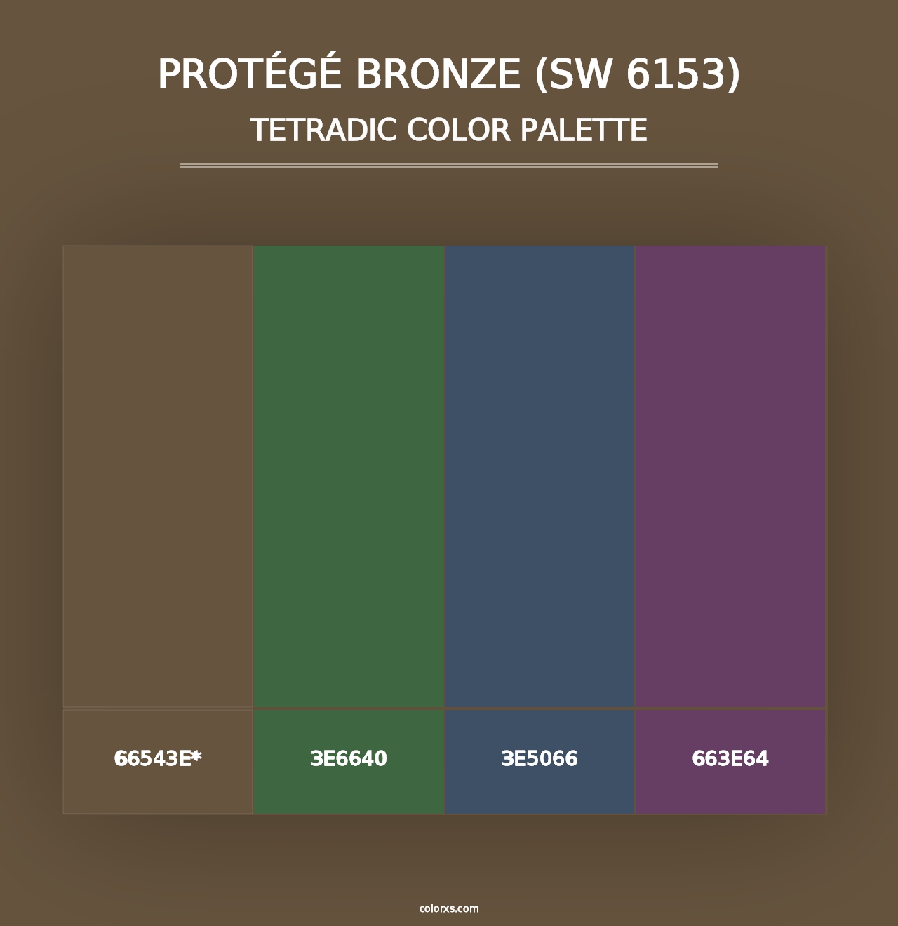 Protégé Bronze (SW 6153) - Tetradic Color Palette