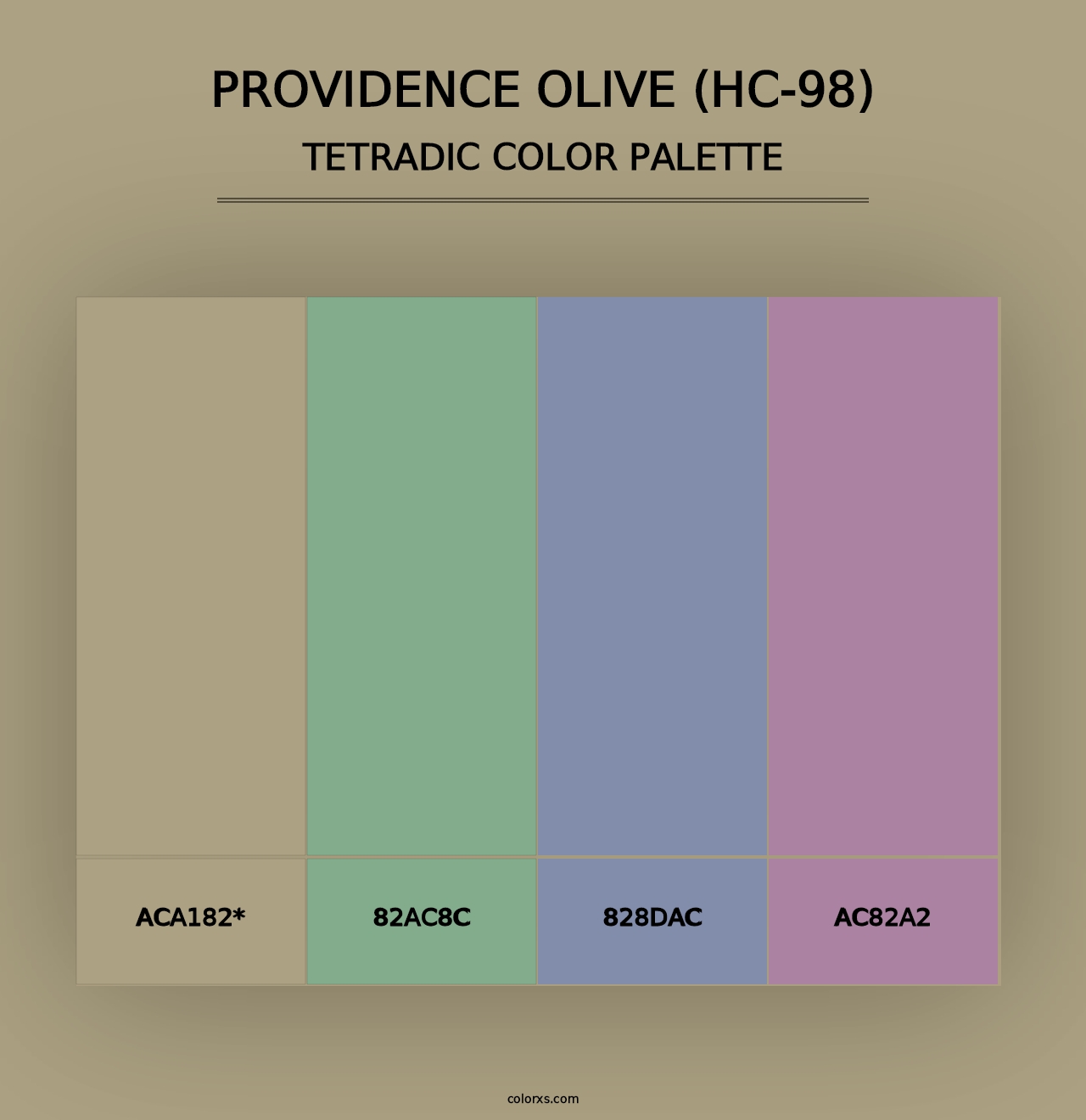 Providence Olive (HC-98) - Tetradic Color Palette