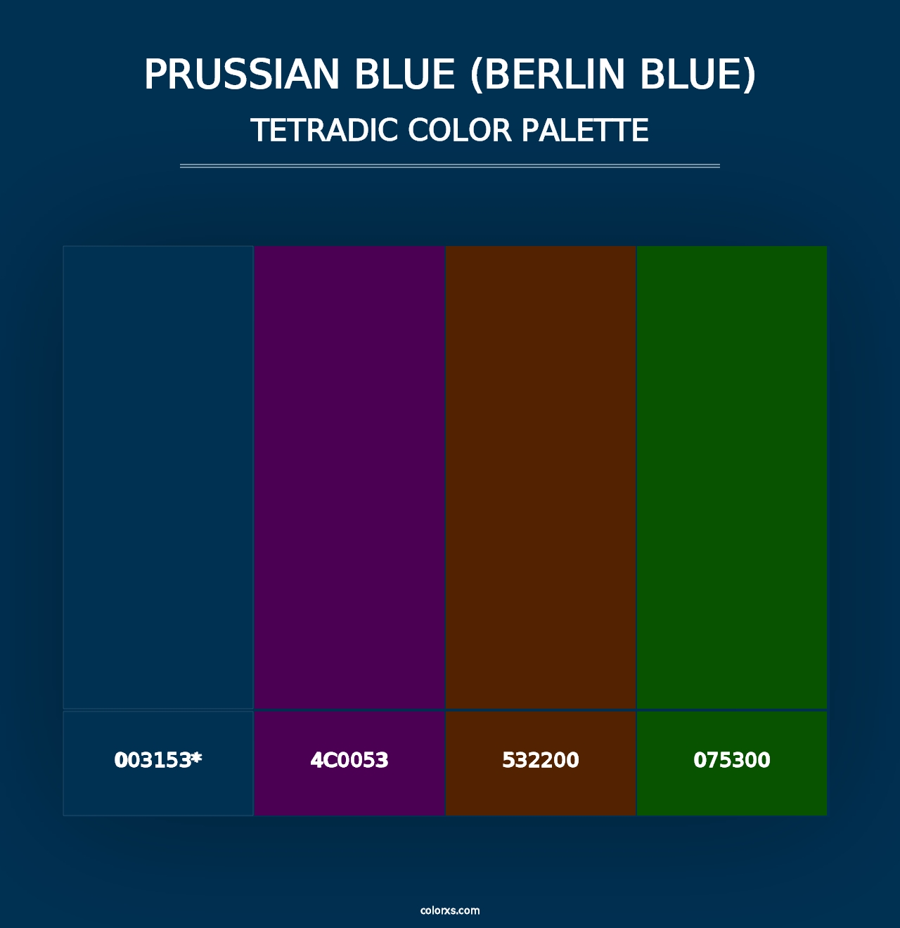 Prussian Blue (Berlin Blue) - Tetradic Color Palette