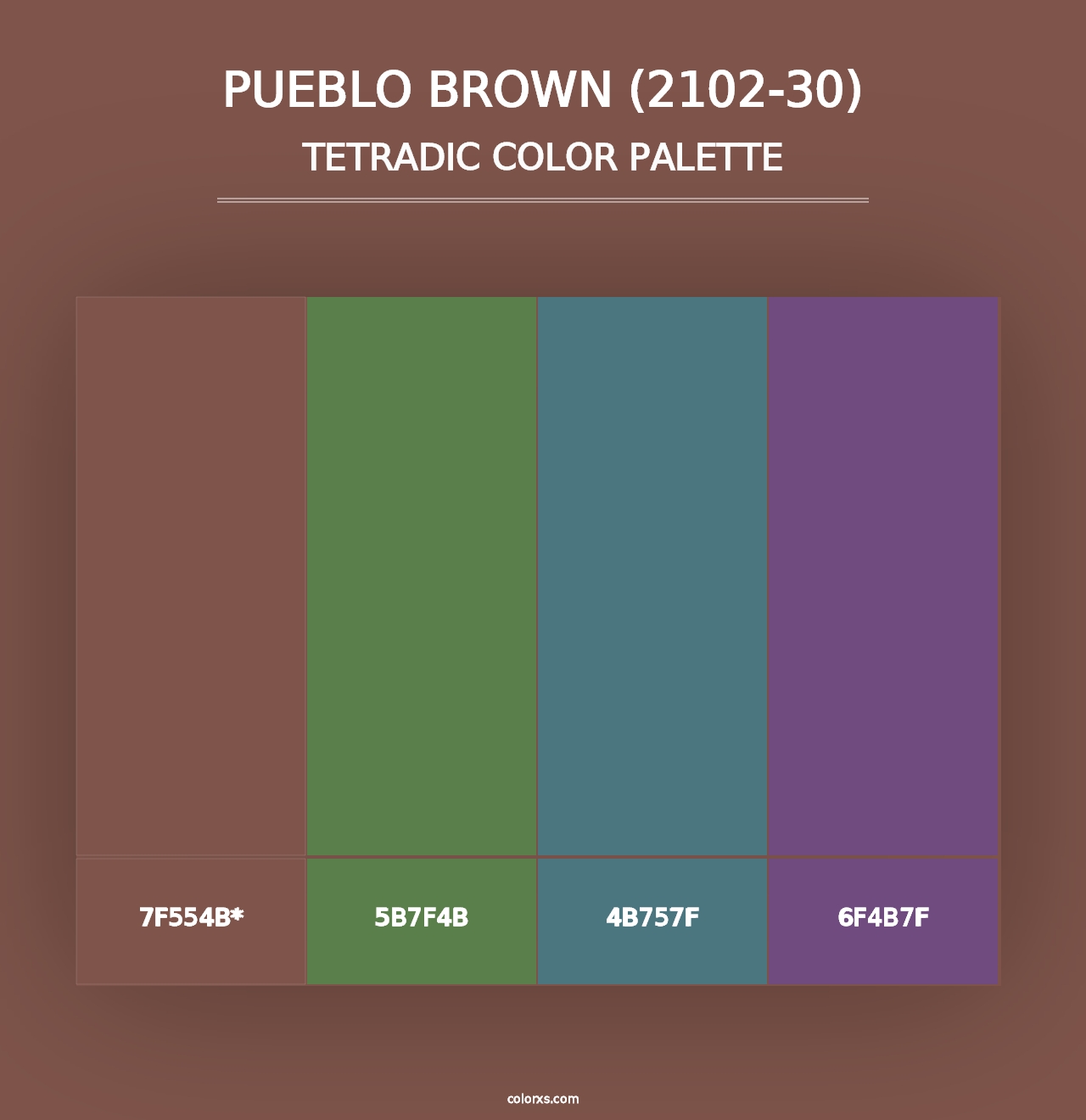 Pueblo Brown (2102-30) - Tetradic Color Palette