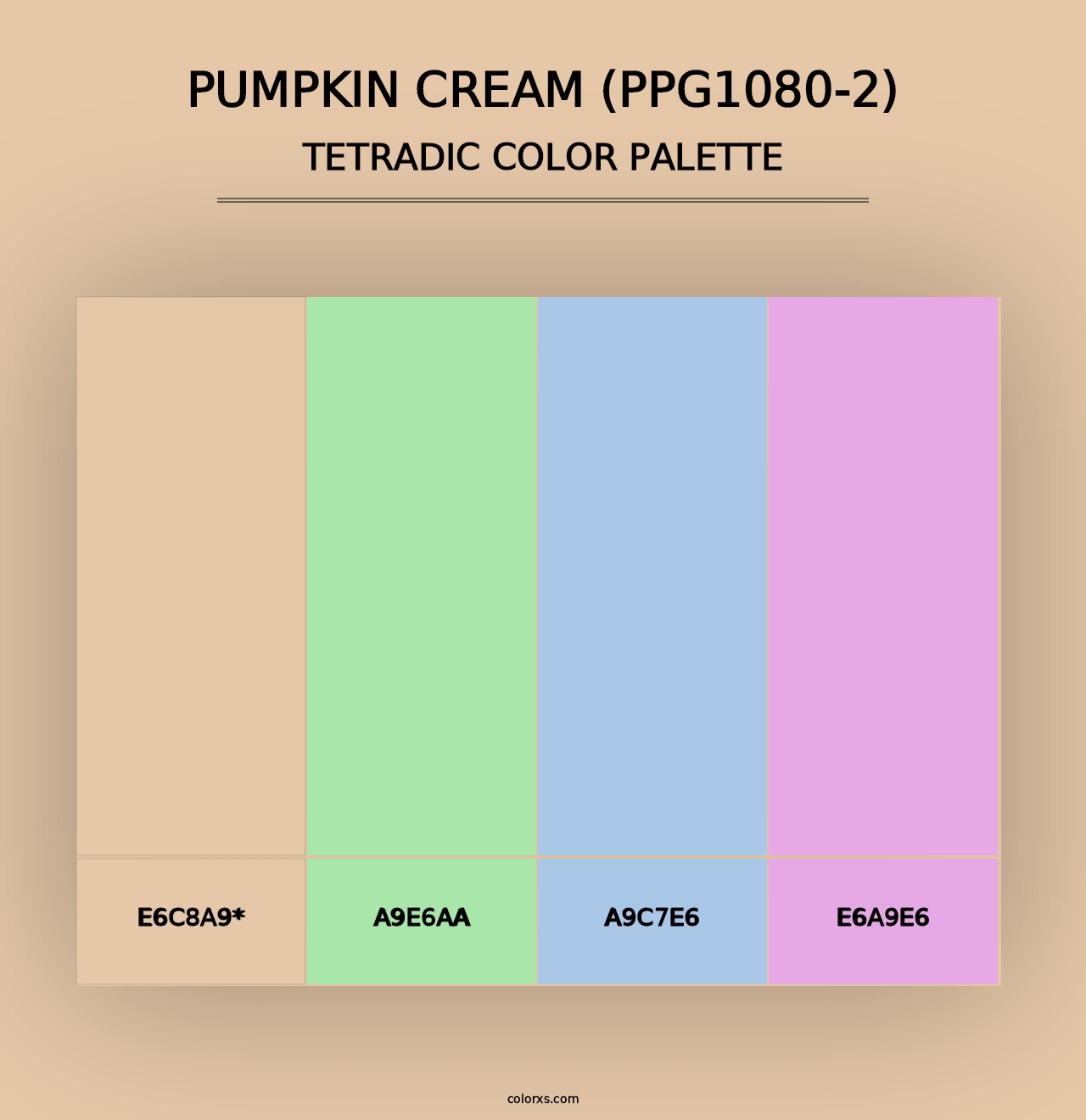 Pumpkin Cream (PPG1080-2) - Tetradic Color Palette