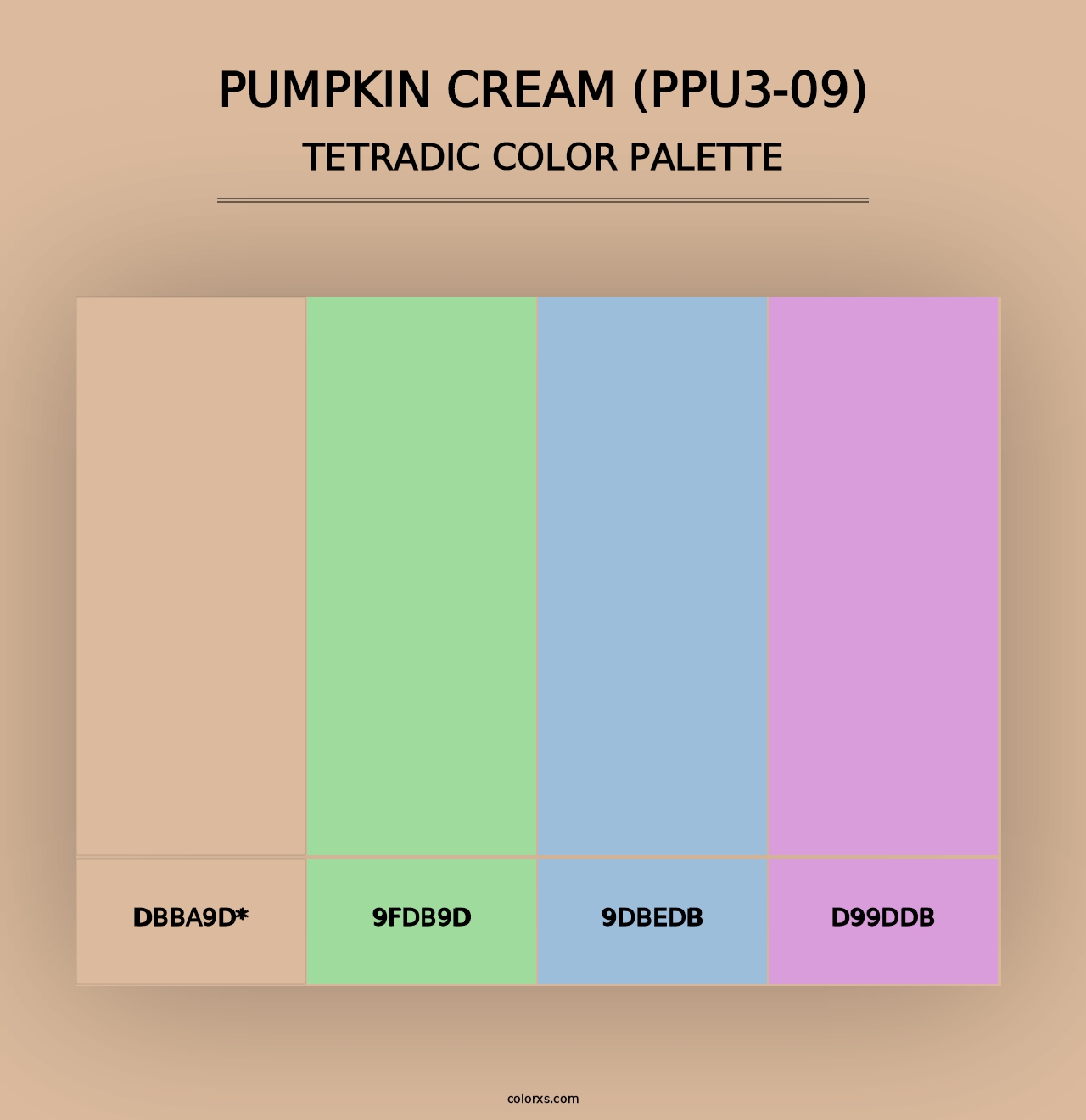 Pumpkin Cream (PPU3-09) - Tetradic Color Palette