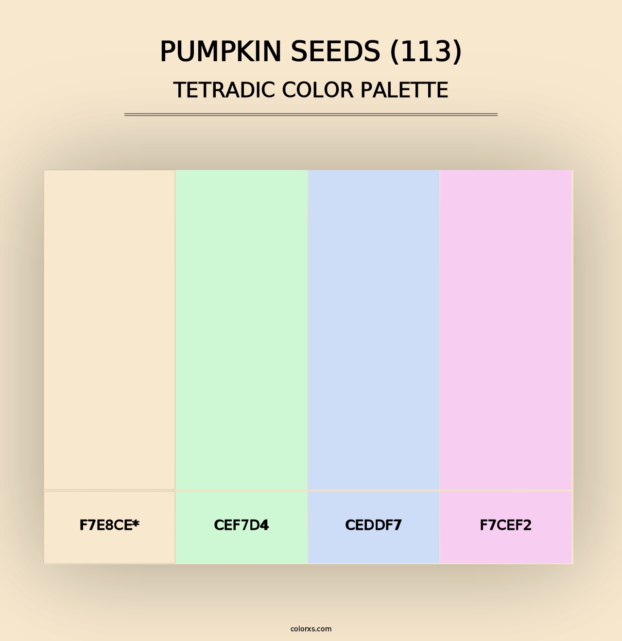 Pumpkin Seeds (113) - Tetradic Color Palette