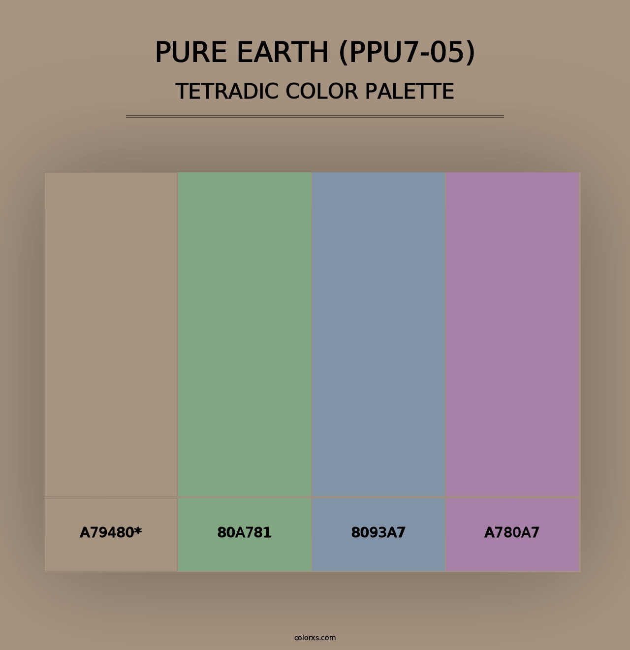 Pure Earth (PPU7-05) - Tetradic Color Palette